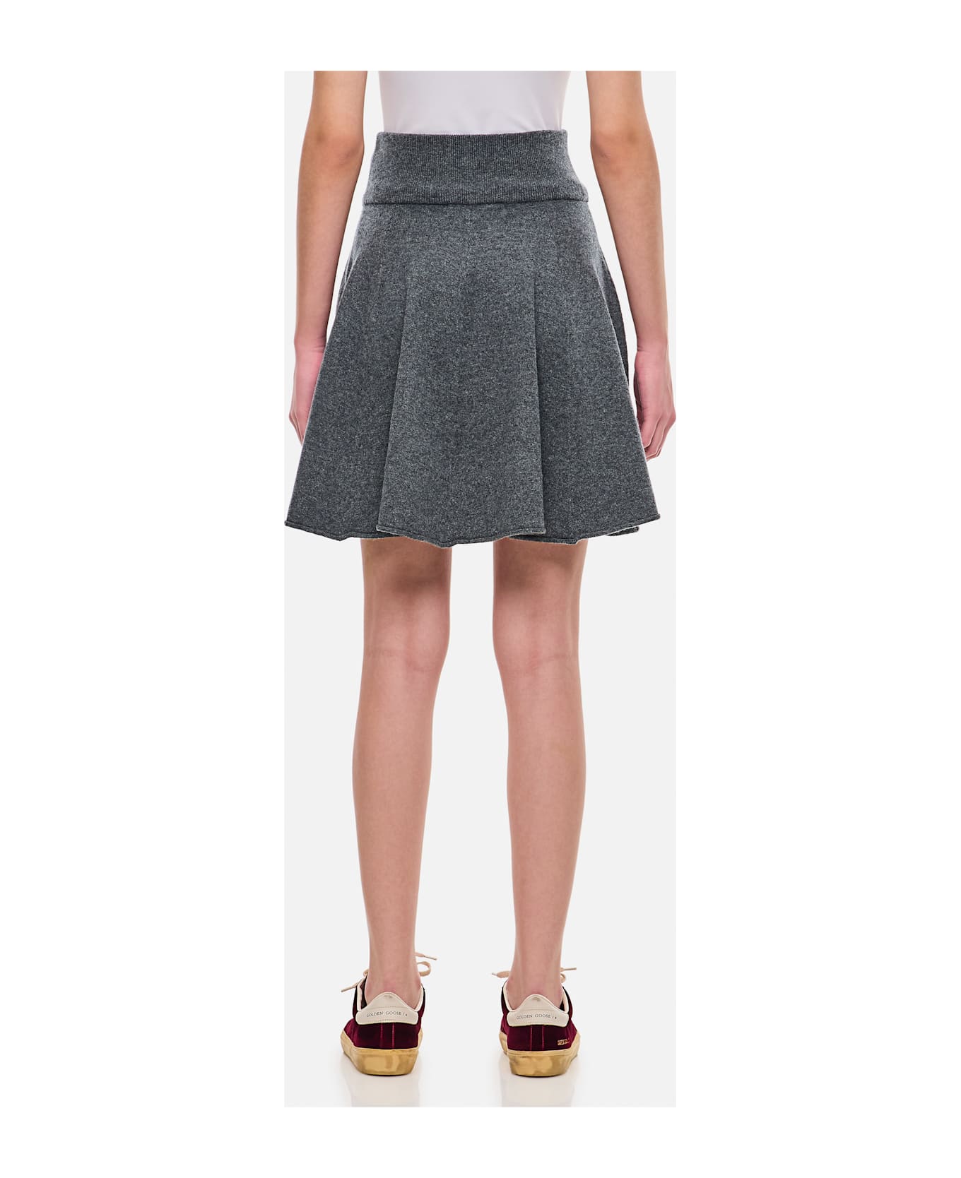 Extreme Cashmere Cashmere Short Pleated Skirt - Grey