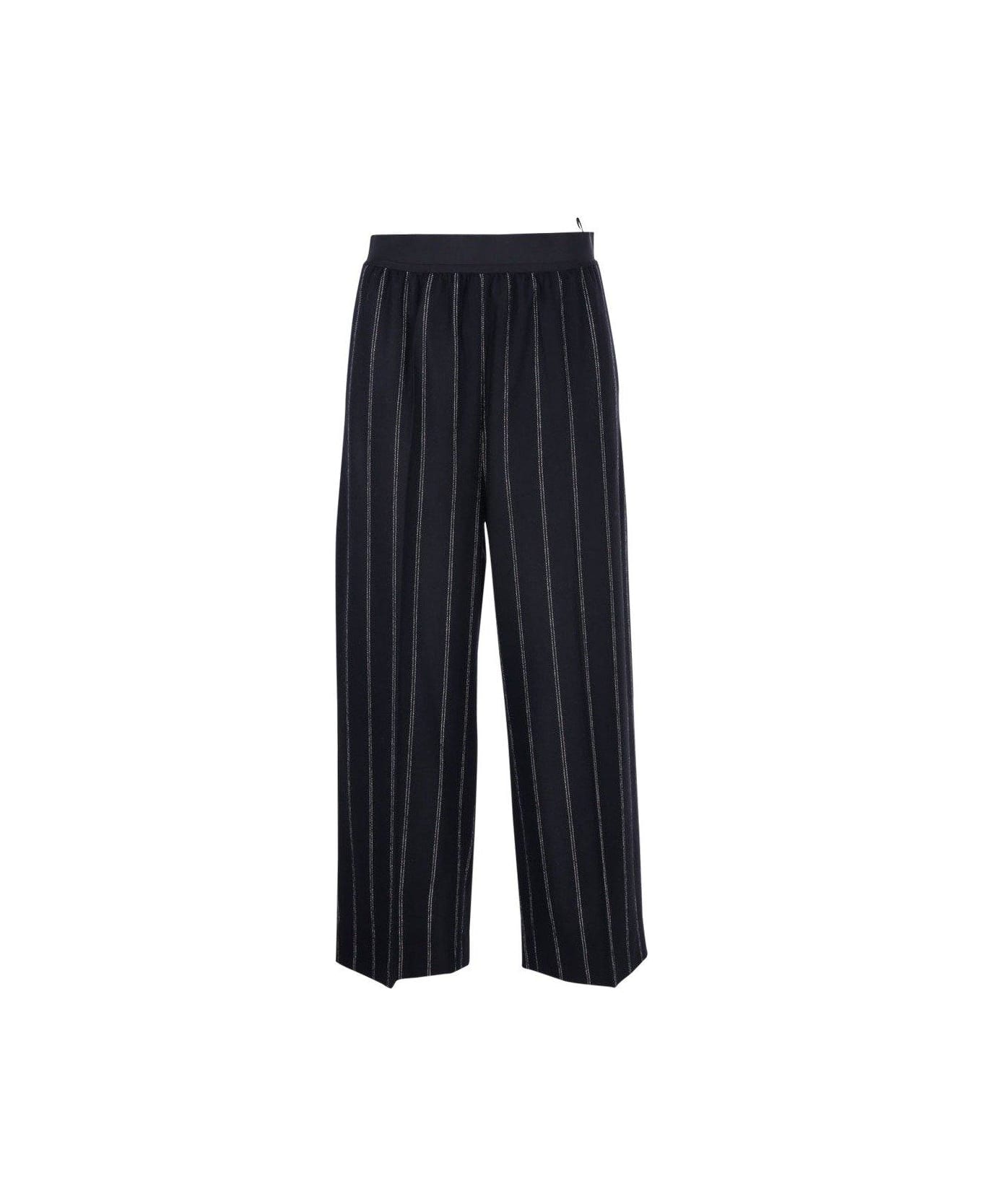 Stella McCartney Striped Cropped Pants - Black