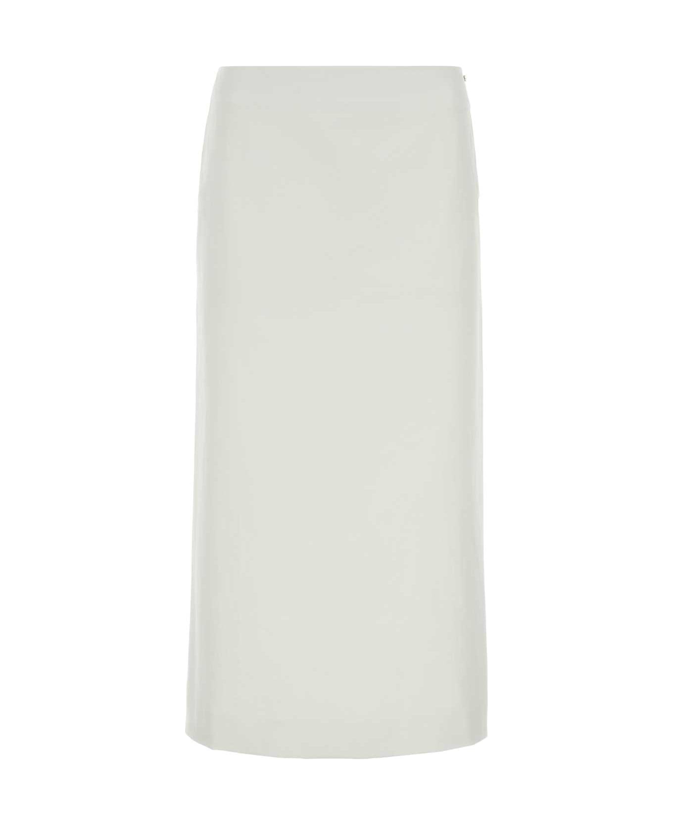 SportMax White Satin Cellula Skirt - BIANCO