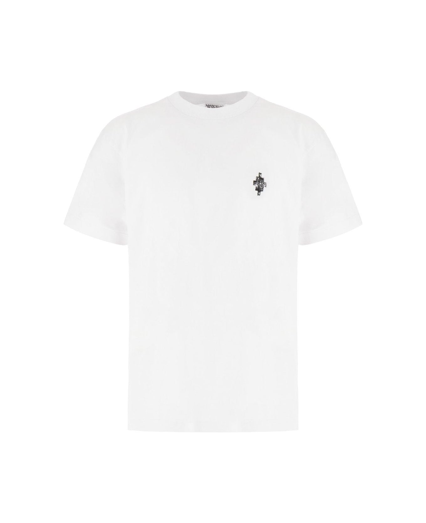 Marcelo Burlon Crewneck Short-sleeved T-shirt - White Black シャツ