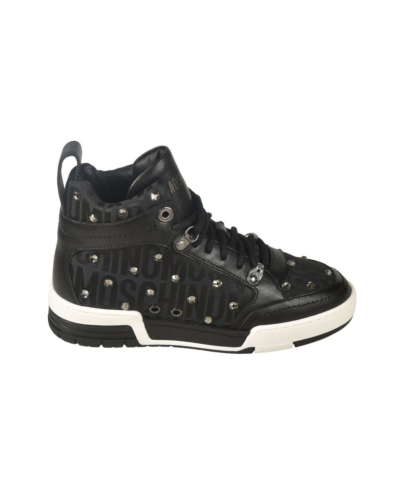 Moschino Logo-printed High-top Lace-up Sneakers - 000 スニーカー