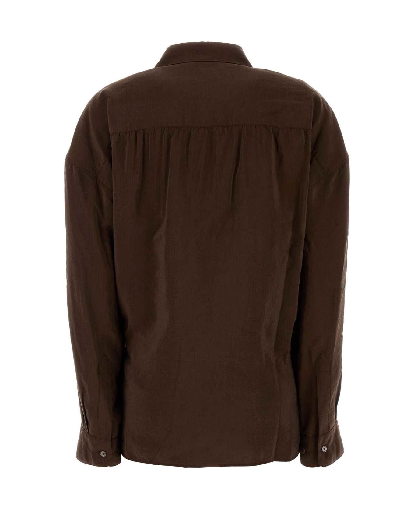 Lemaire Chocolate Silk Blend Shirt - BROWN
