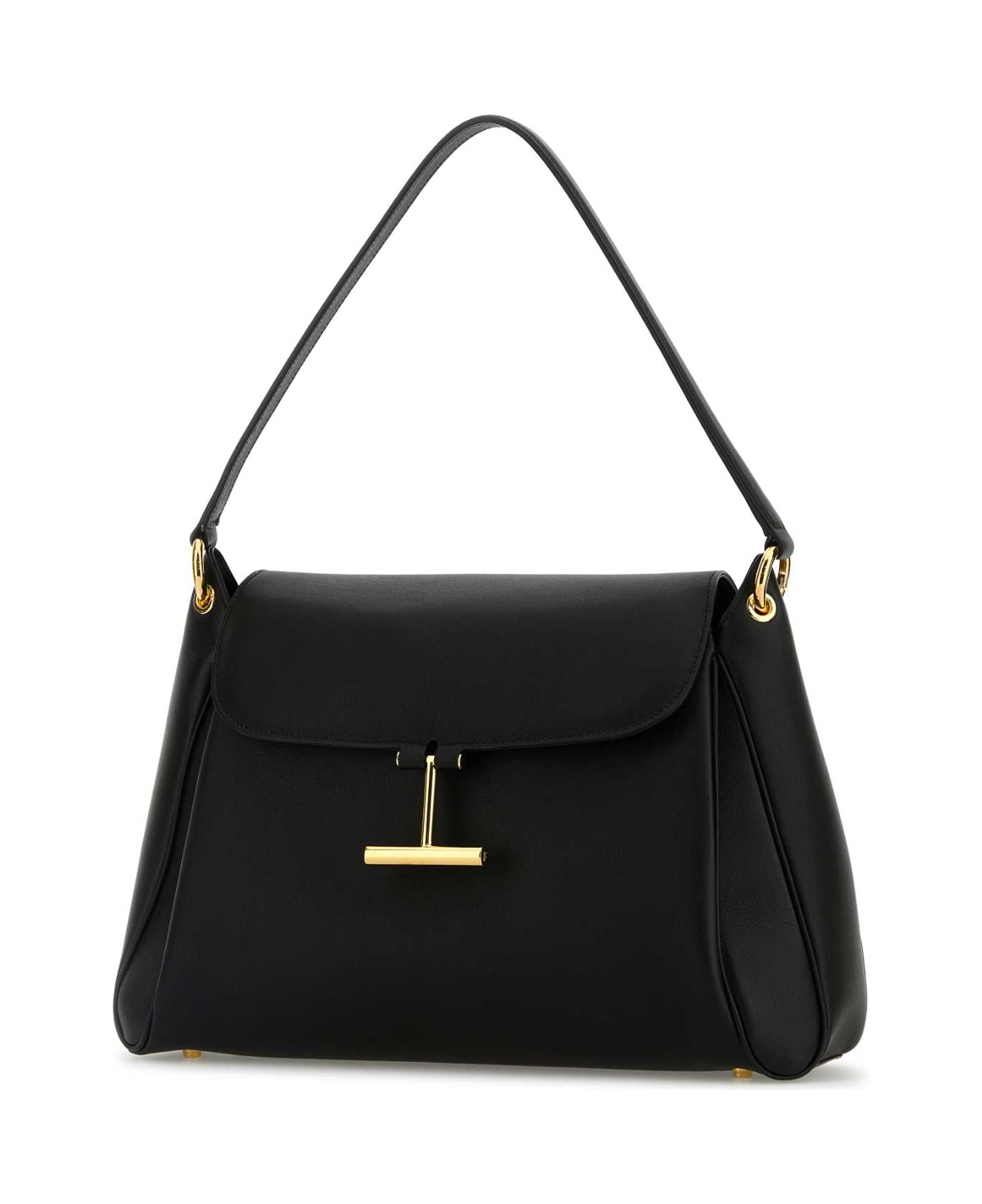 Tom Ford Black Leather Medium Tara Shoulder Bag - BLACK