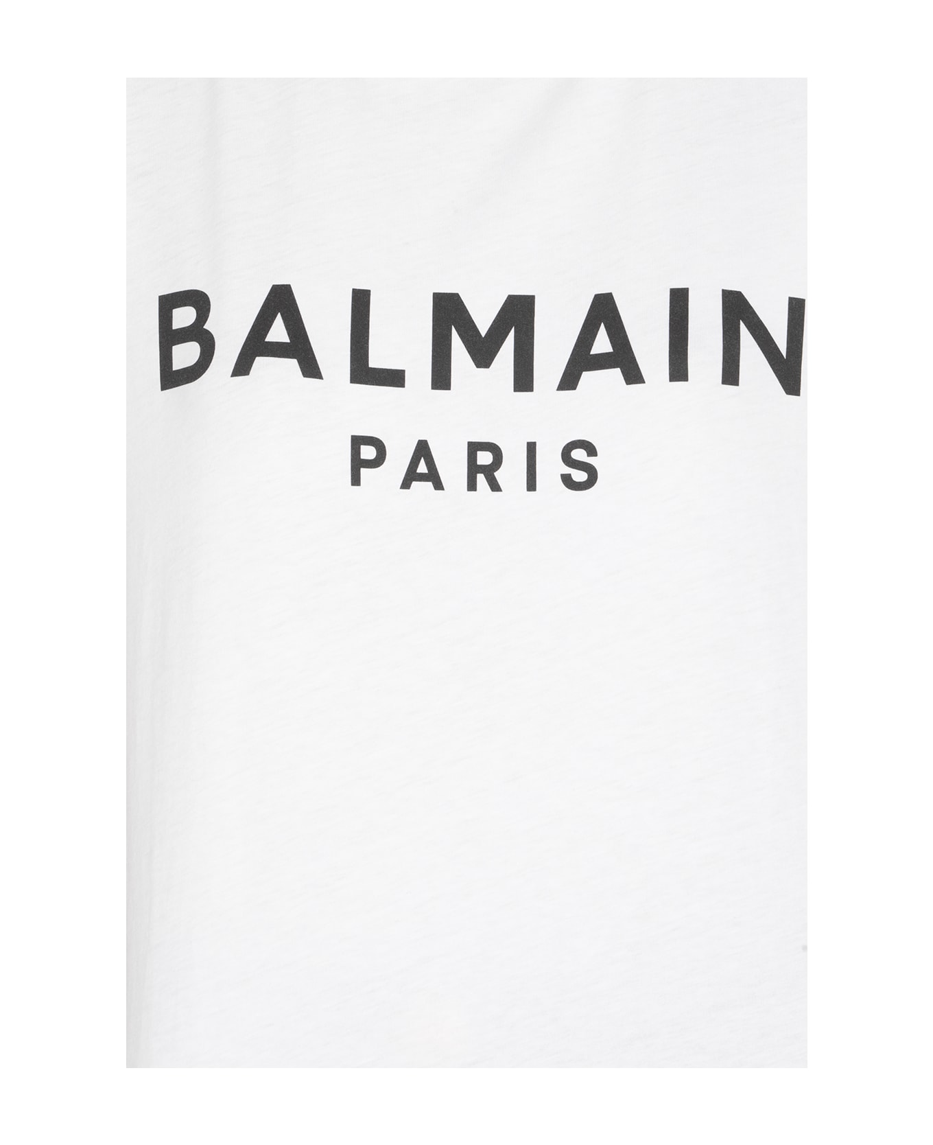 Balmain Organic Cotton T-shirt With Logo Woman - Blanc/Noir