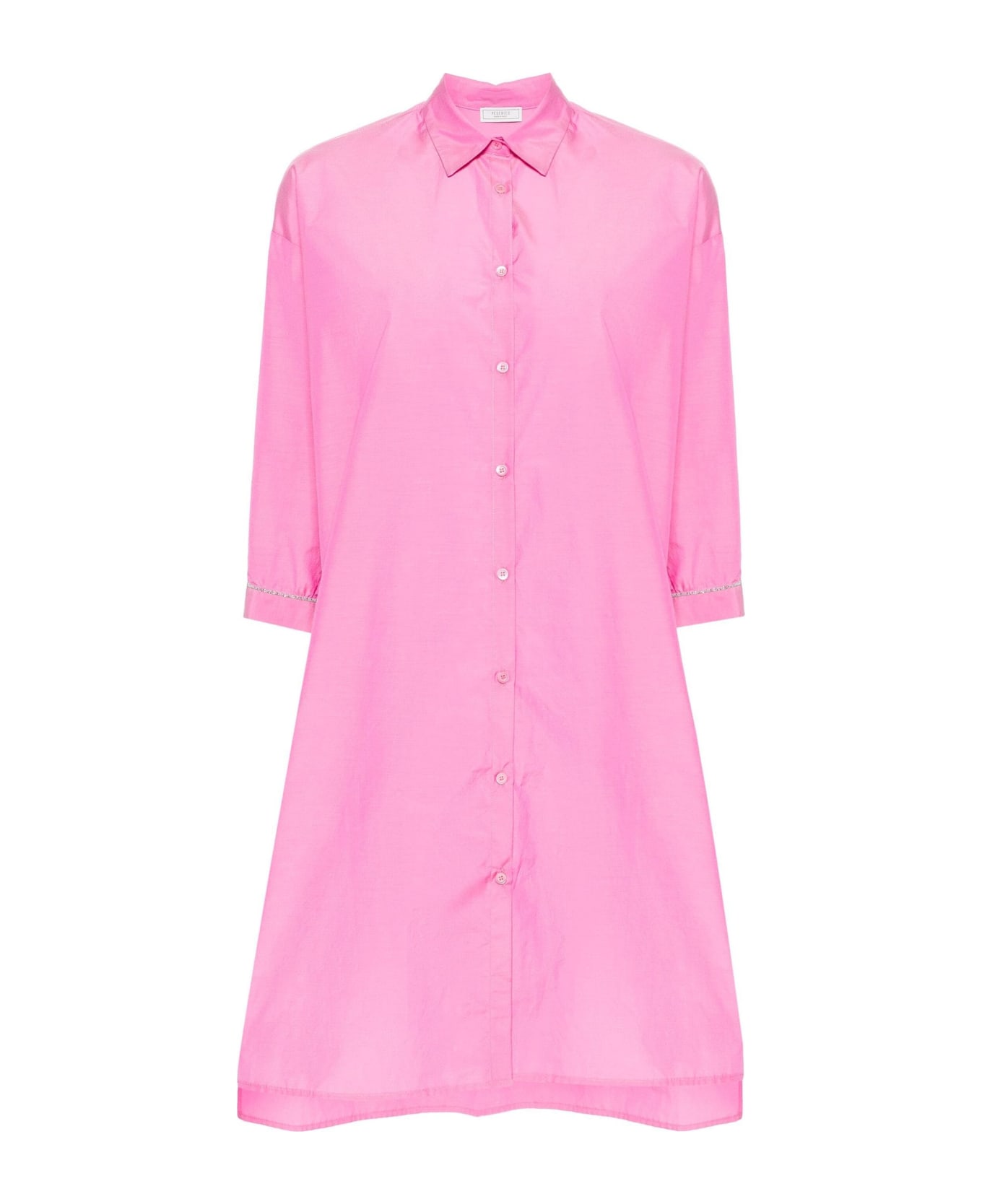 Peserico Pink Cotton Blend Shirt Dress - Pink