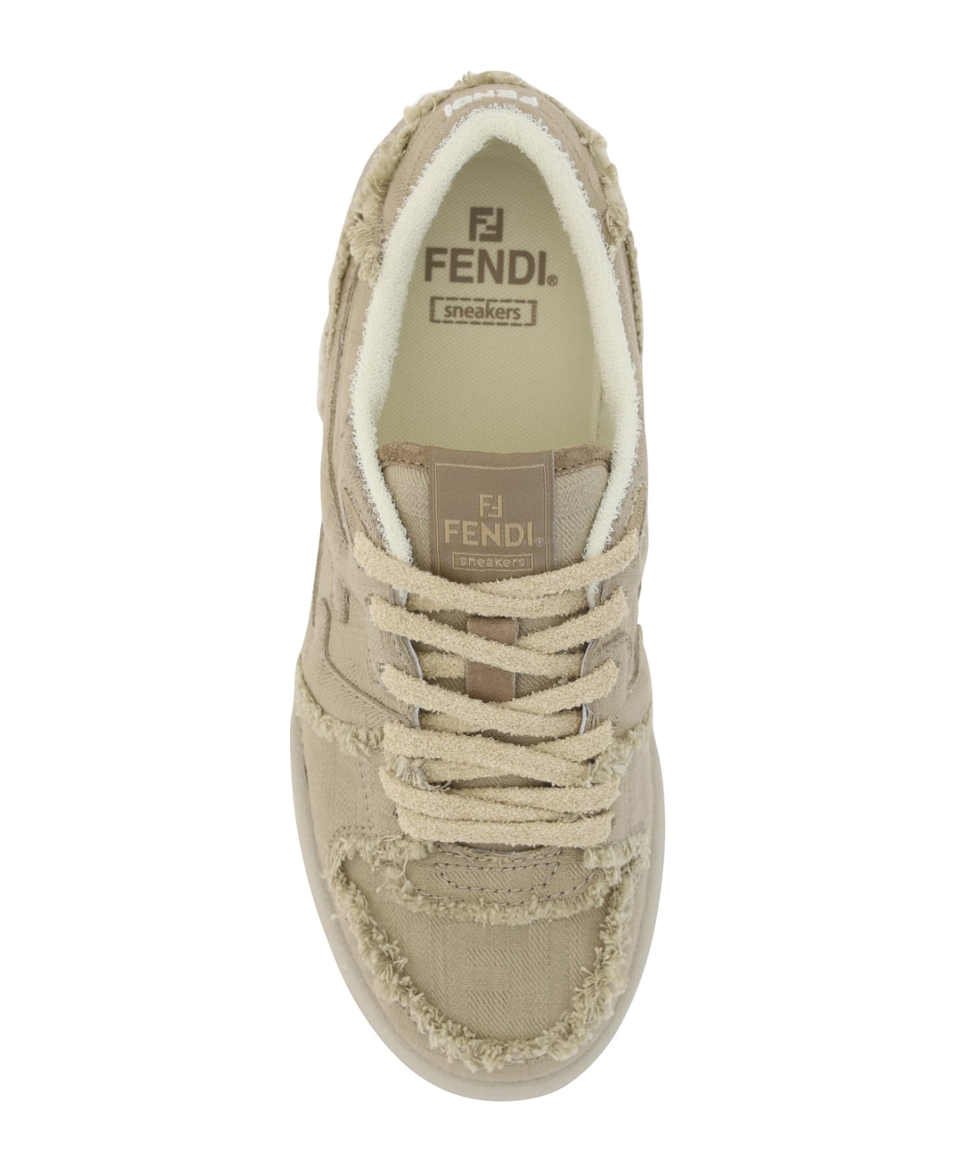 Fendi Low Top Sneakers - BEIGE