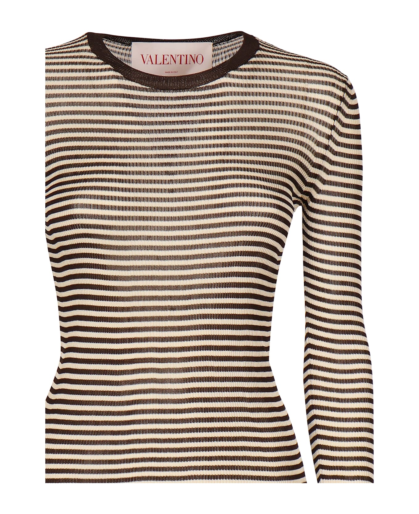 Valentino Garavani Striped Jersey - Brown