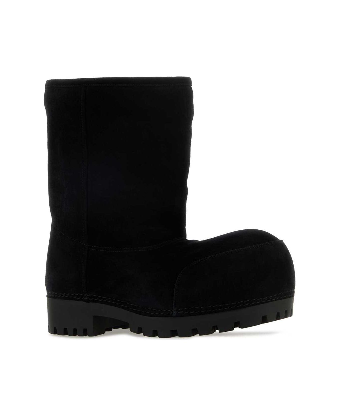 Balenciaga Black Suede Alaska Ankle Boots - Black