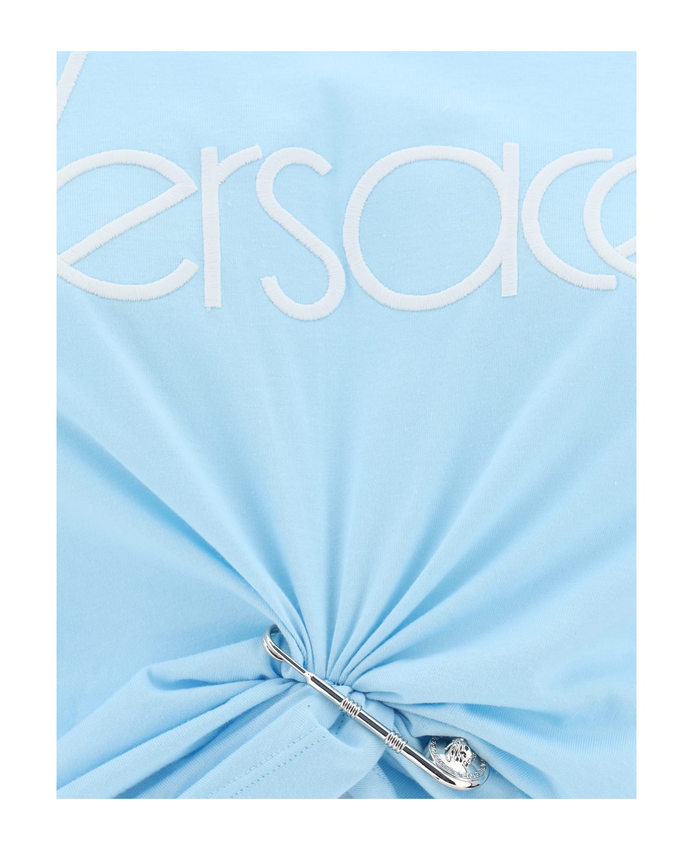Versace Safety Pin Detail Top - Blue