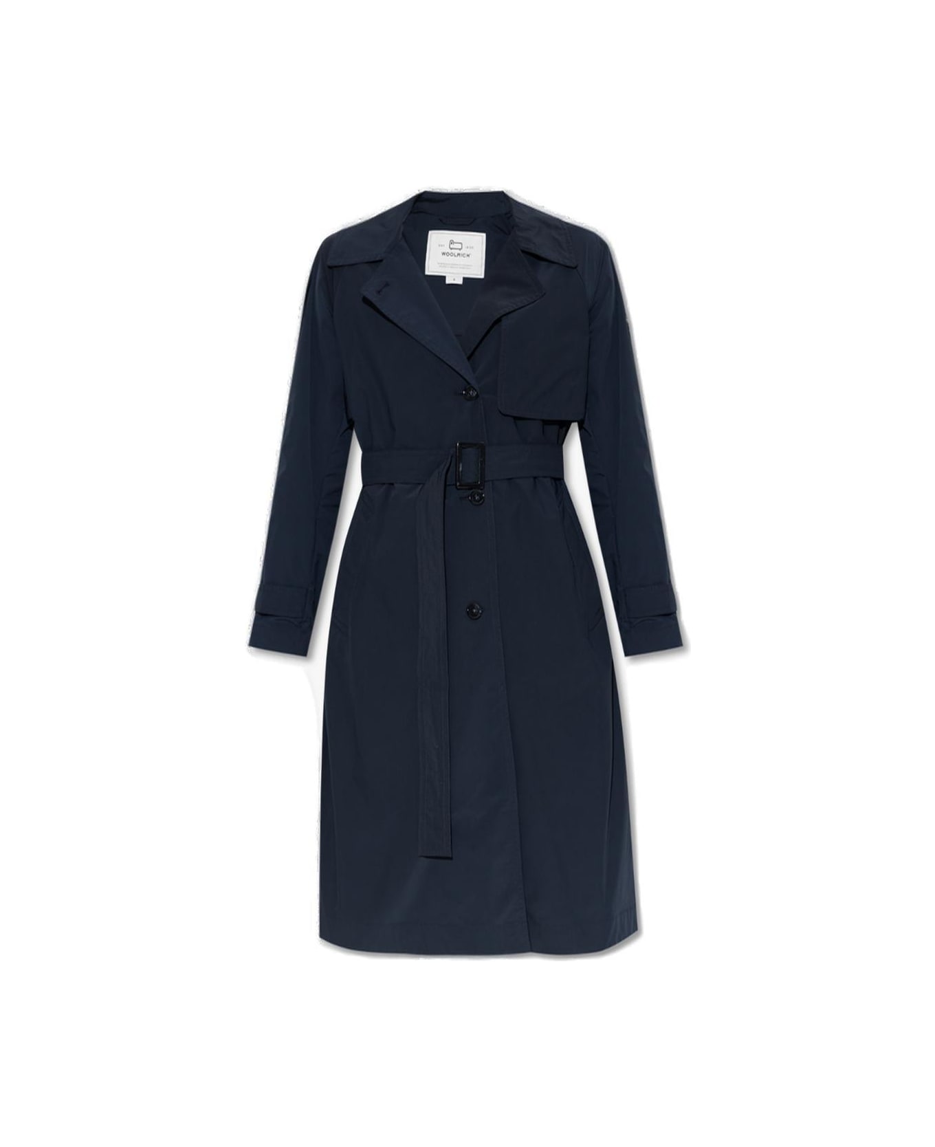 Woolrich Belted Button-up Trench Coat - Melton Blue コート