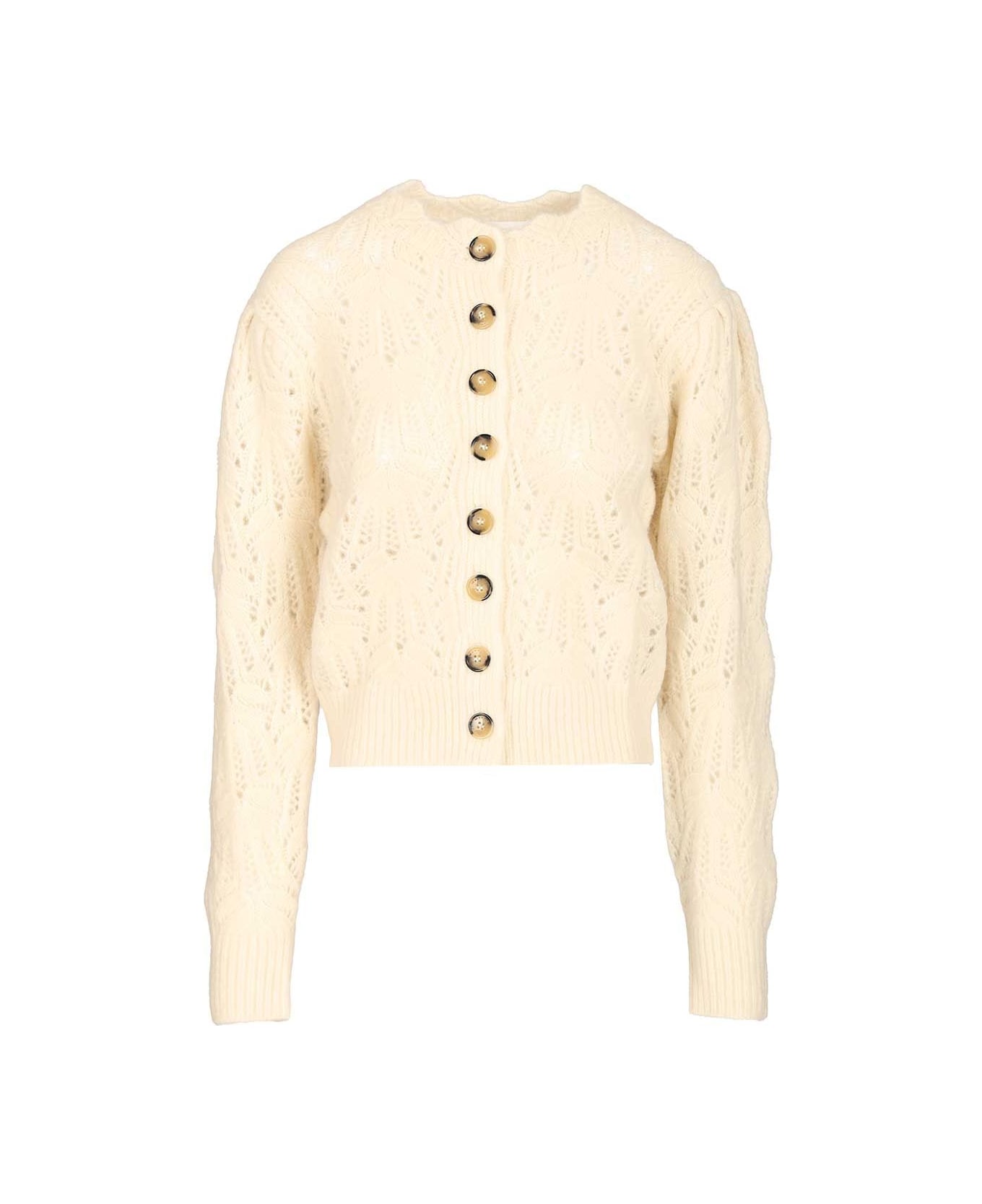 Marant Étoile Maxine Openwork Cardigan - Beige