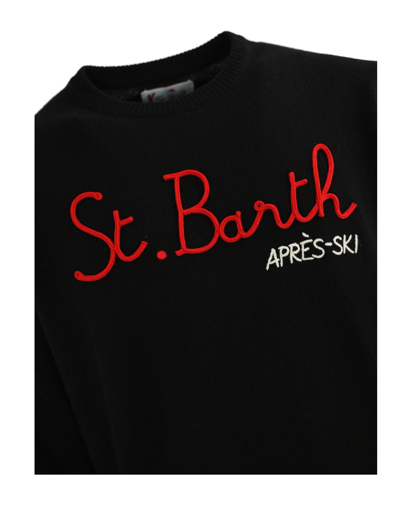 MC2 Saint Barth Hero Sweater With "apres Ski" Embroidery - Nero