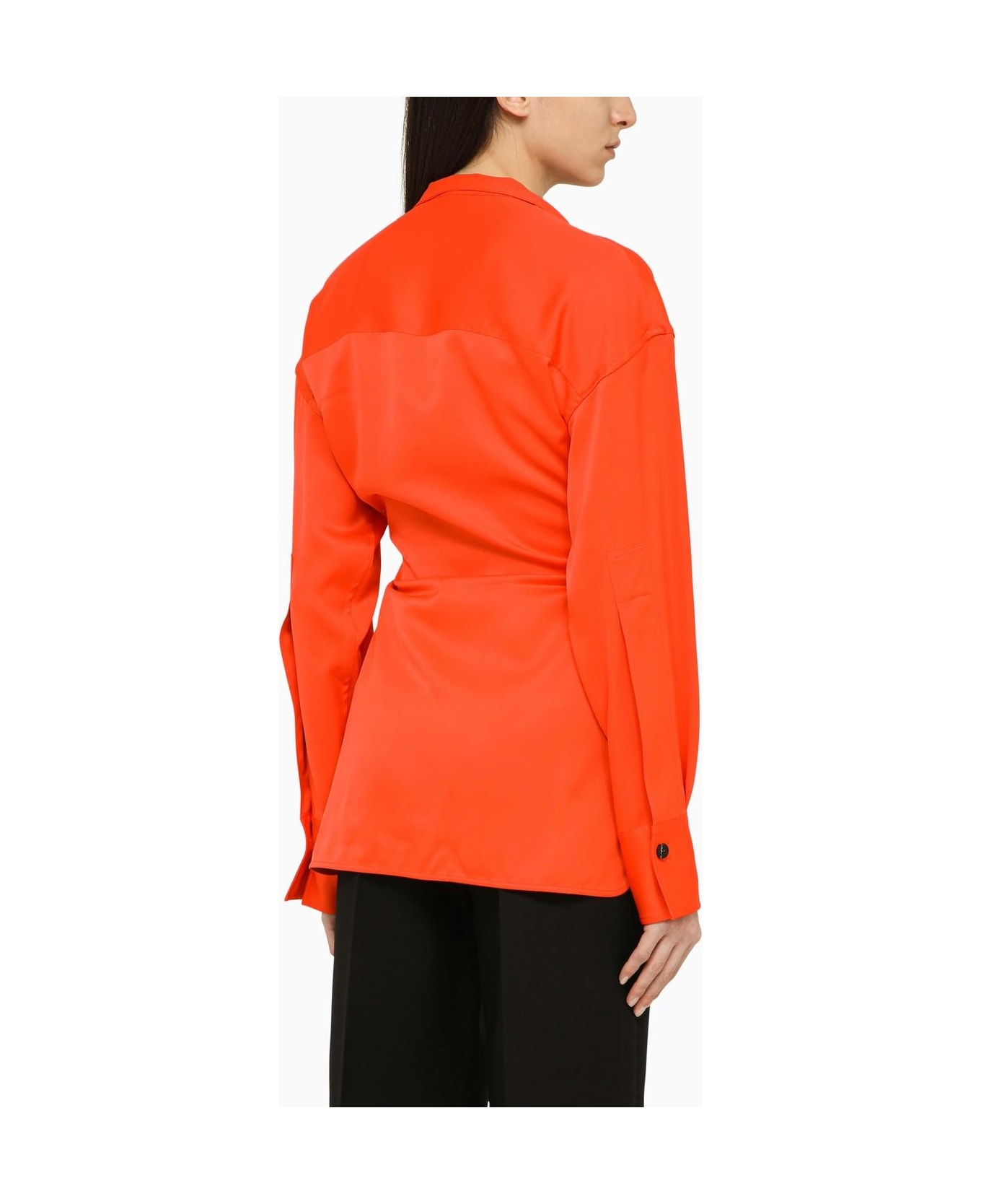 Ferragamo Shirt With Asymmetrical Closure Orange - Orange シャツ
