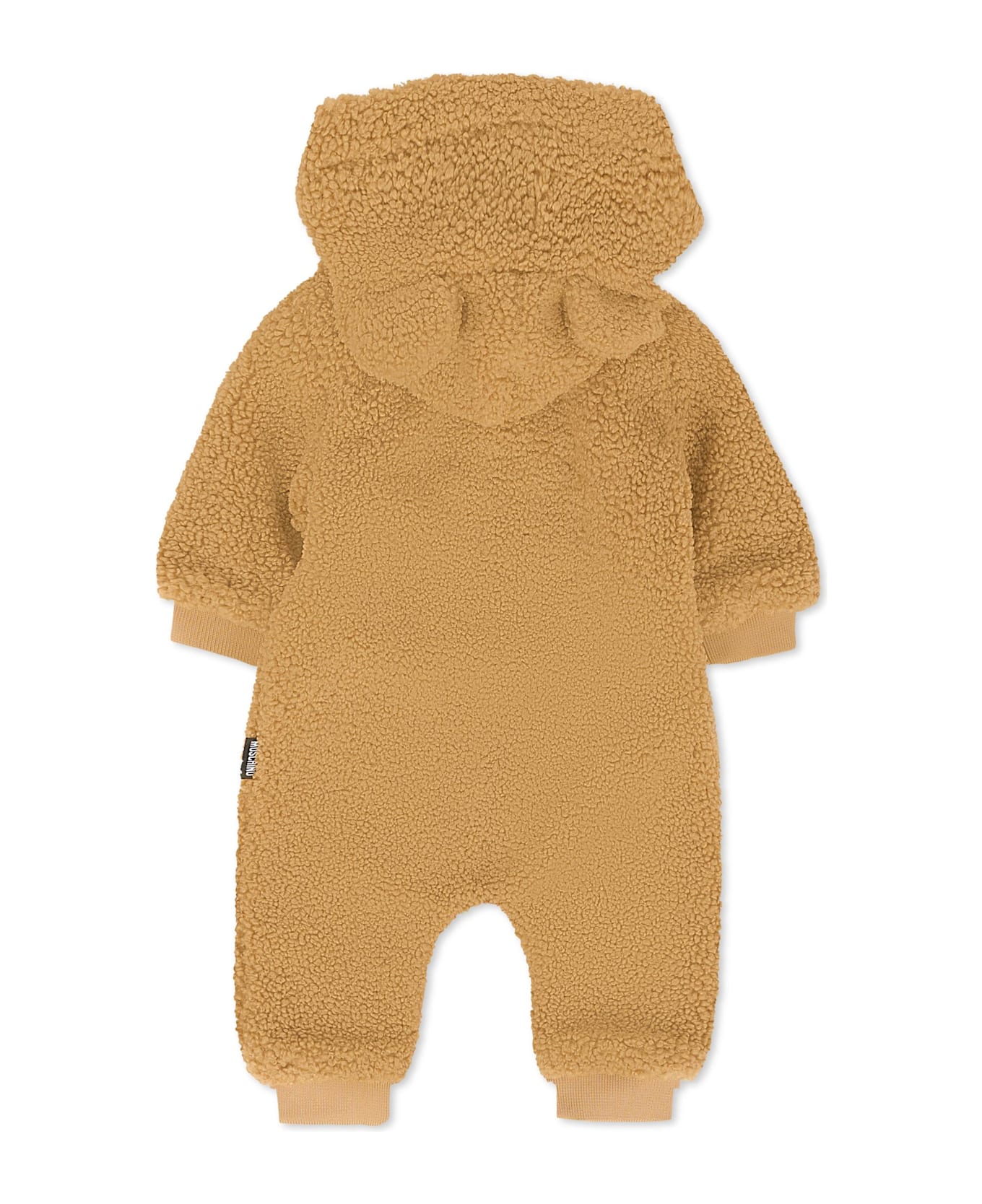 Moschino Brown Faux Fur Coat For Babykids With Teddy Bear - Brown