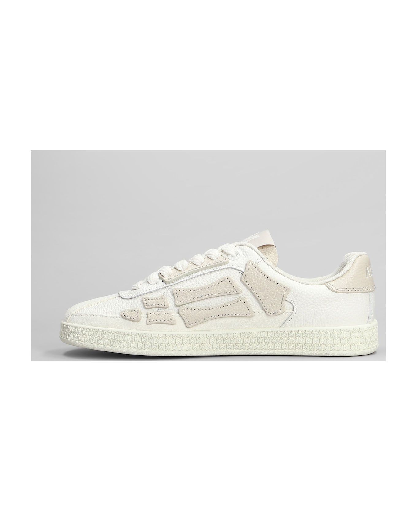 AMIRI Pacific Bones Sneakers In Beige Leather - beige