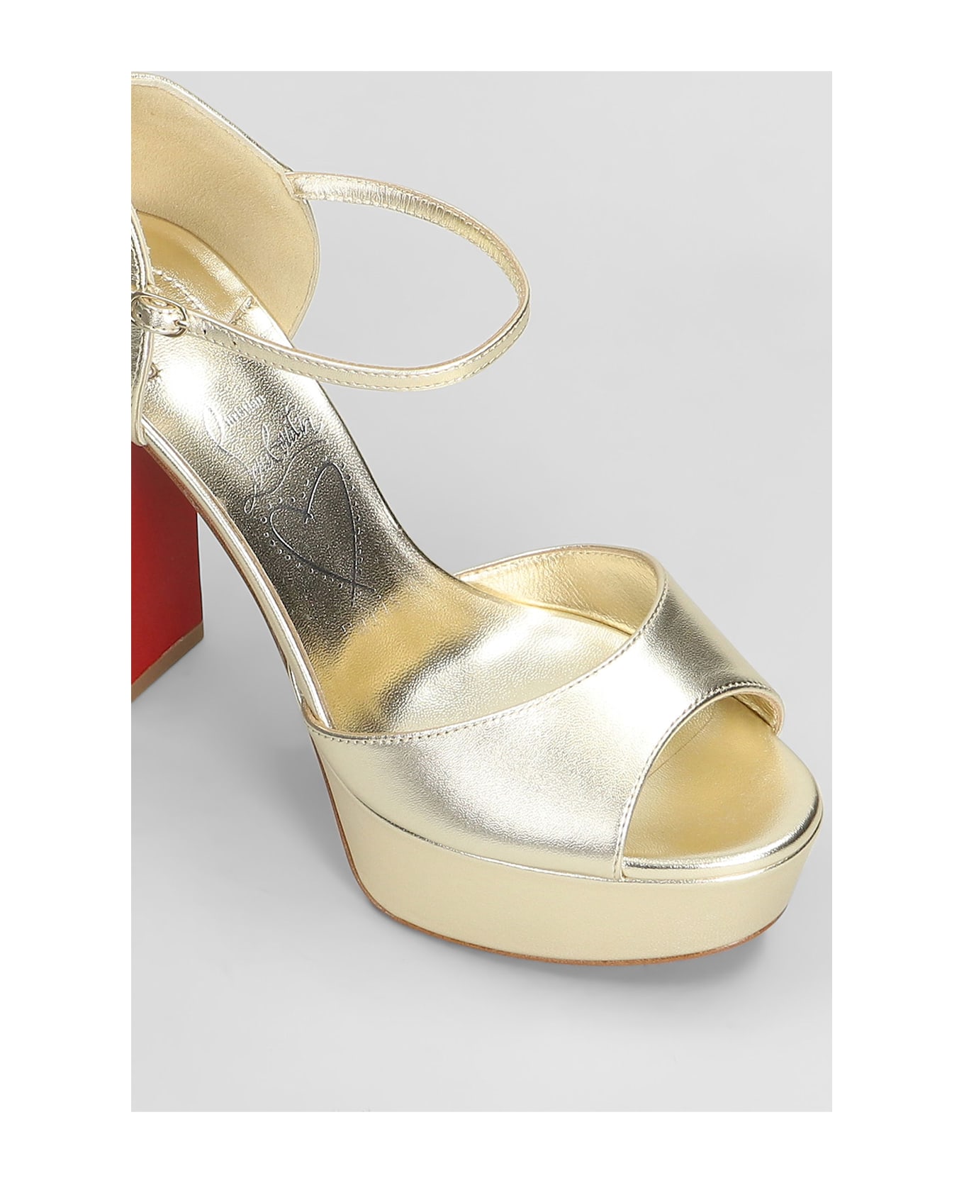 Christian Louboutin Sandaloo 130 Sandals In Gold Leather - gold サンダル