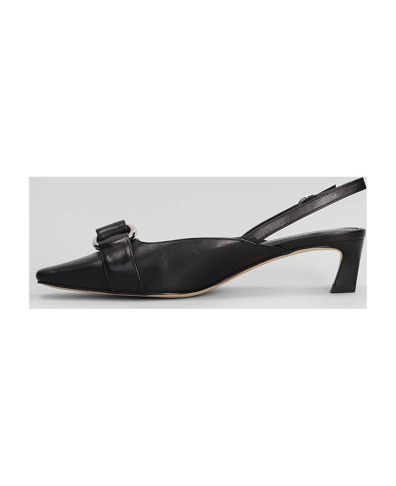 Michael Kors Jaden Kitten Sling Pumps In Black Leather - black