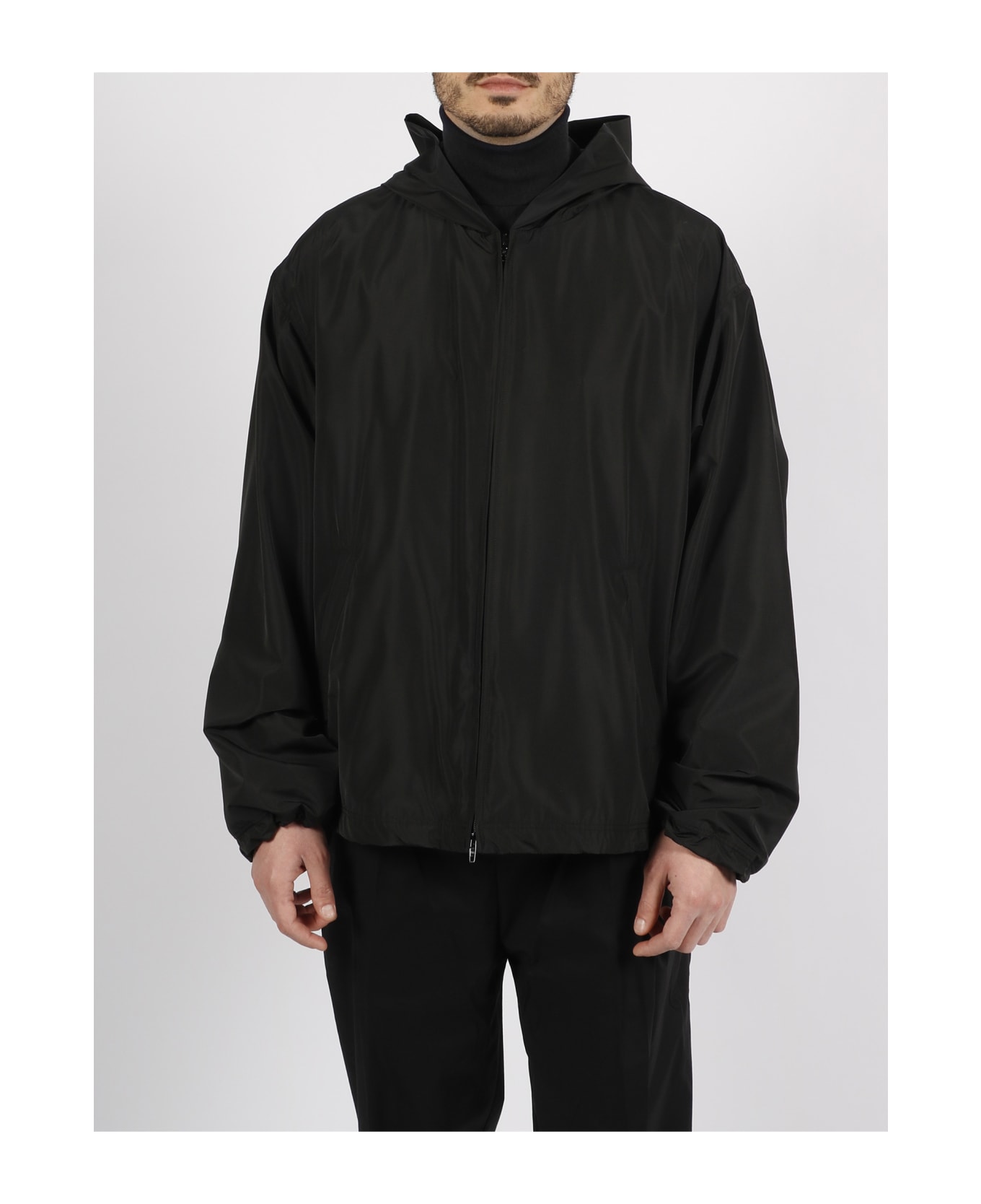 Balenciaga Asymmetric Logo Jacket - Black