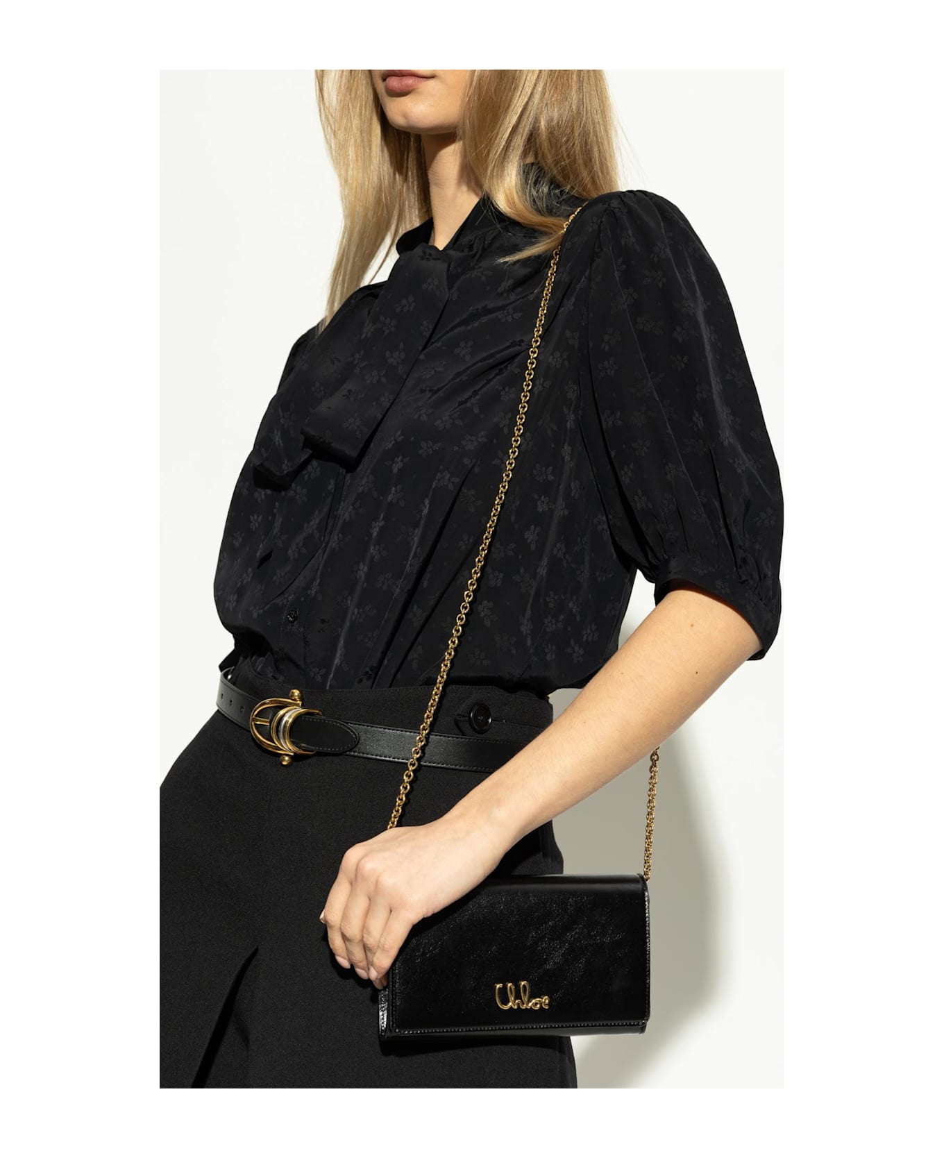 Chloé Wallet On Chain Iconic - Black