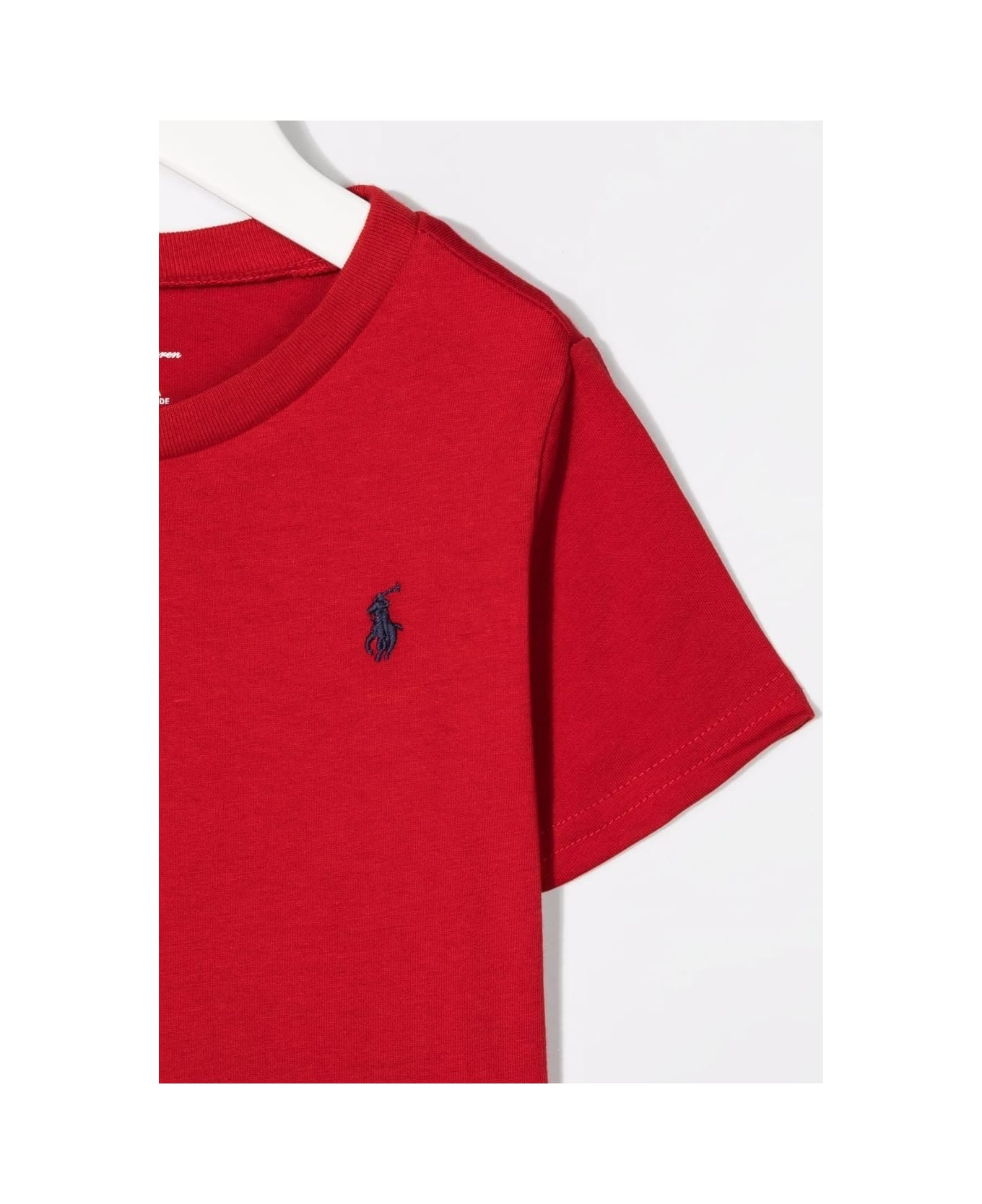 Ralph Lauren Red T-shirt With Navy Blue Pony - Red Tシャツ＆ポロシャツ
