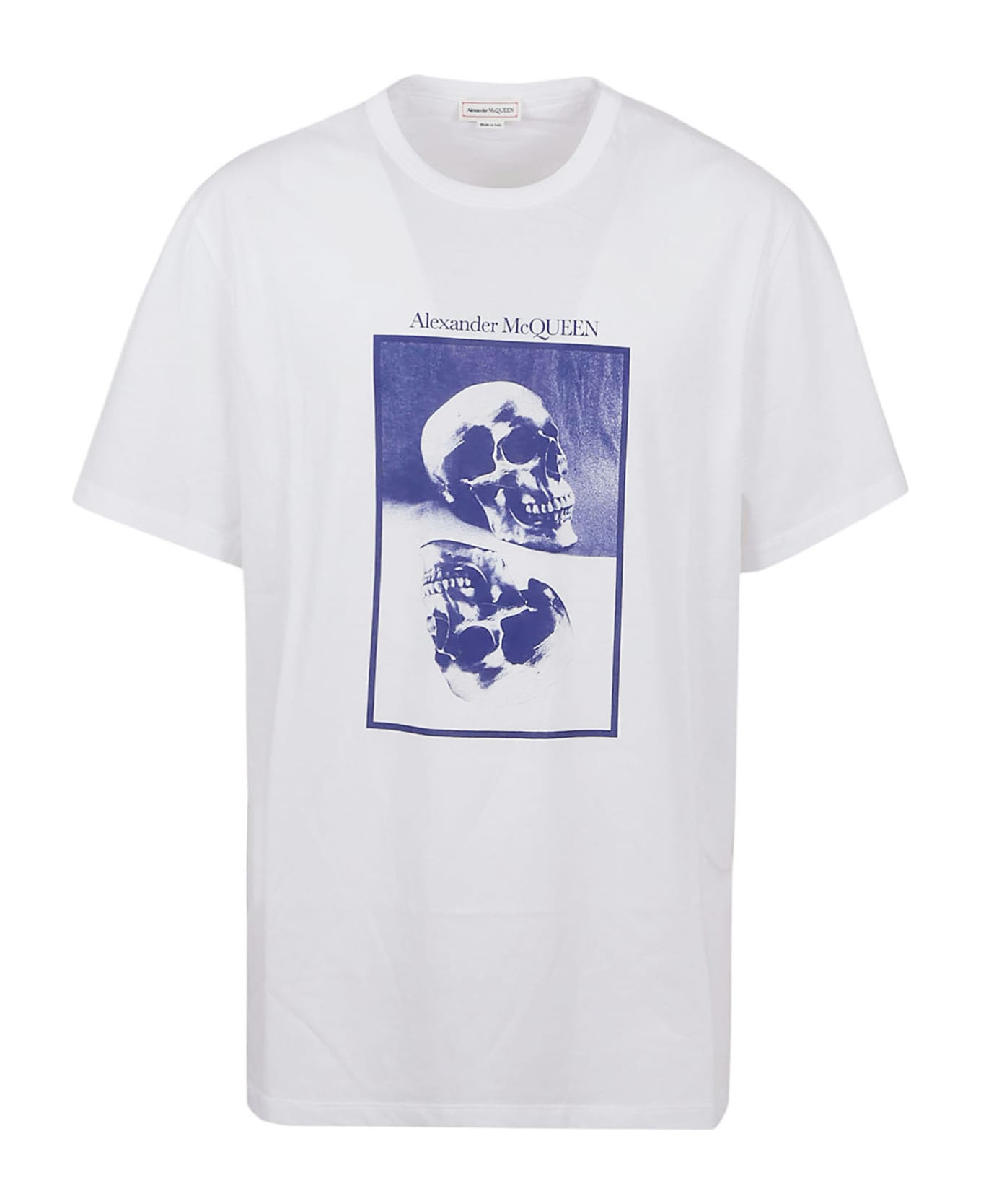 Alexander McQueen Logo Print T-shirt - White Blue シャツ