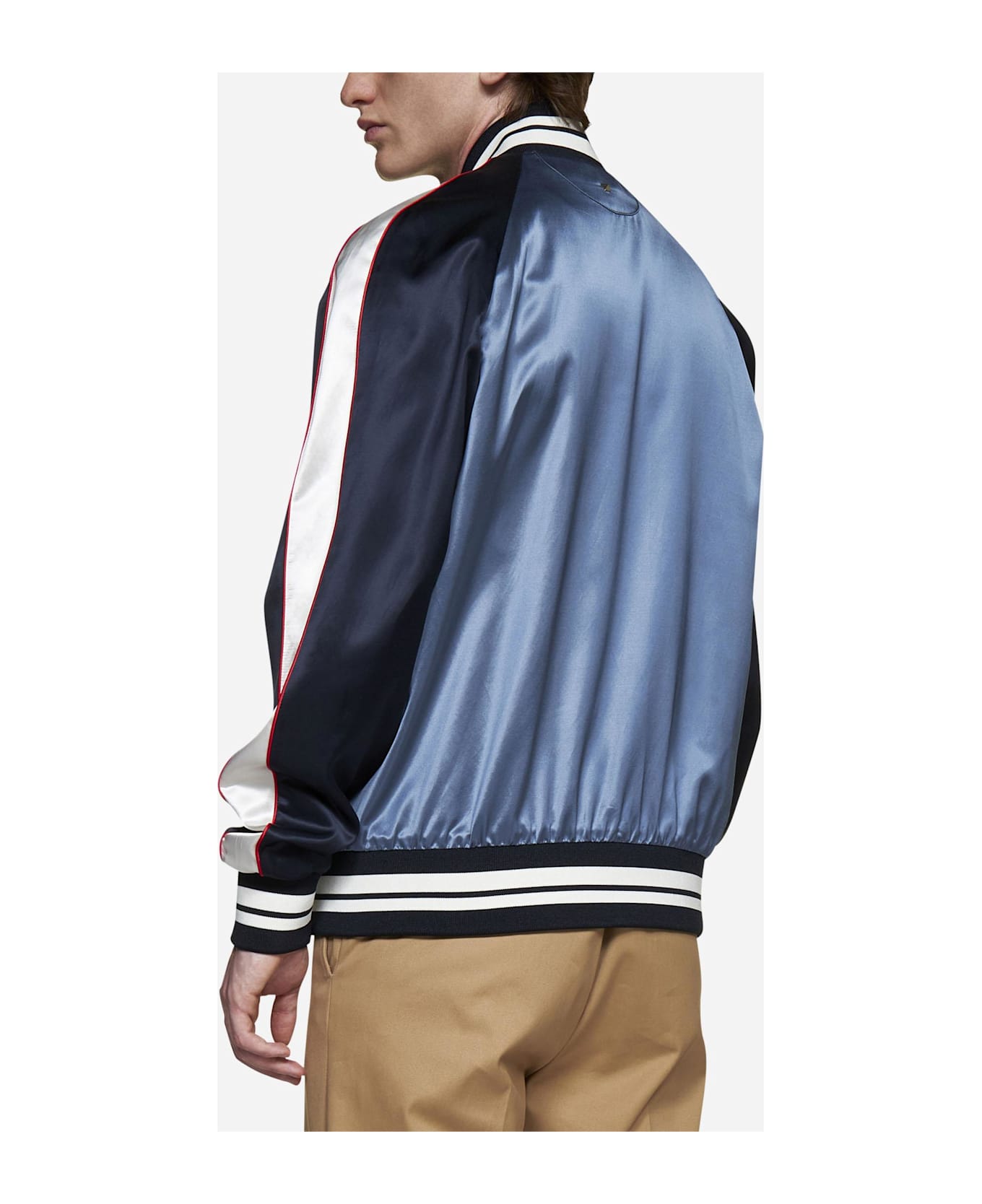 Valentino Garavani Logo-patch Viscose And Cotton Bomber Jacket - 7NA