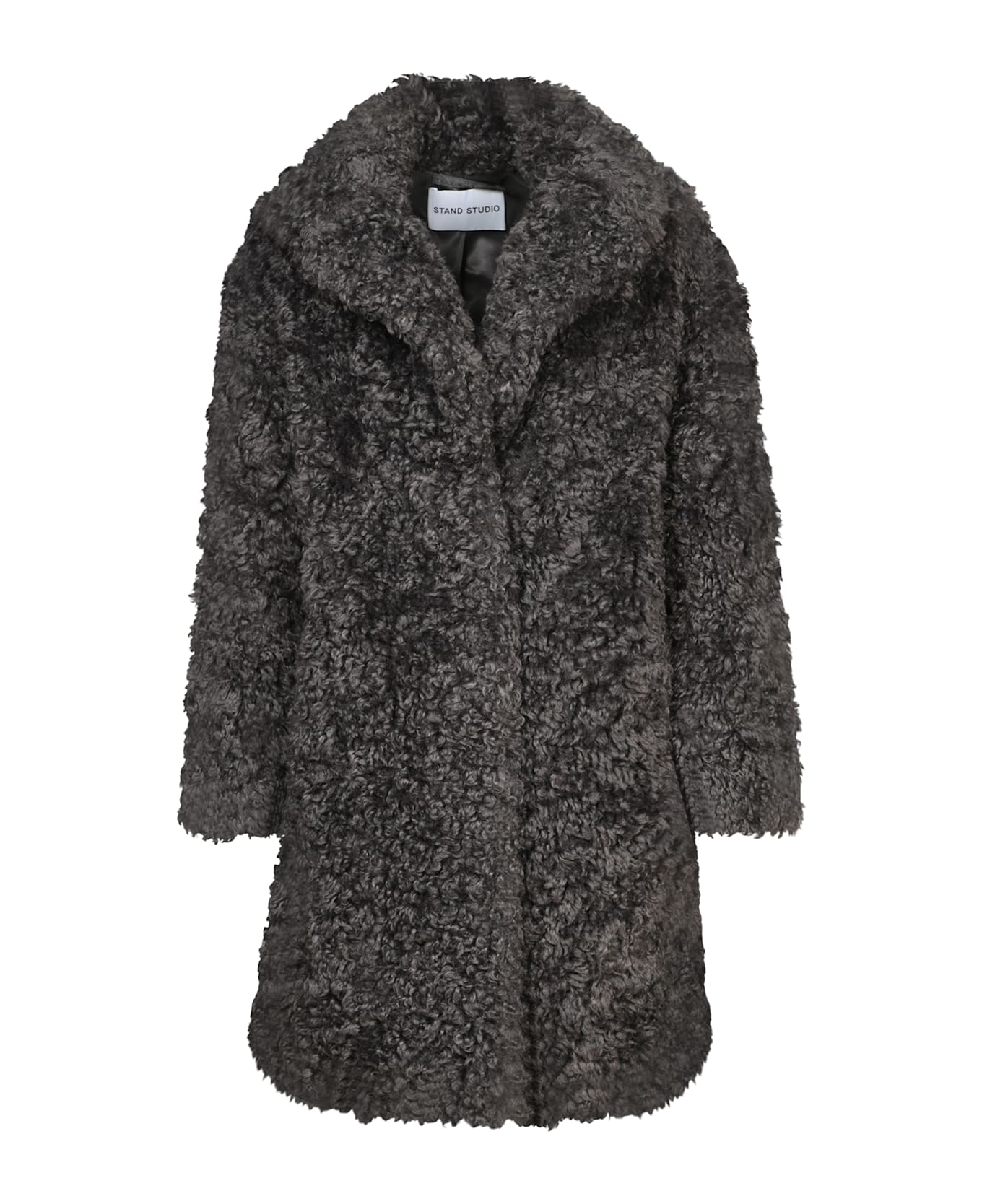 STAND STUDIO Grey Fur Coat - Grey
