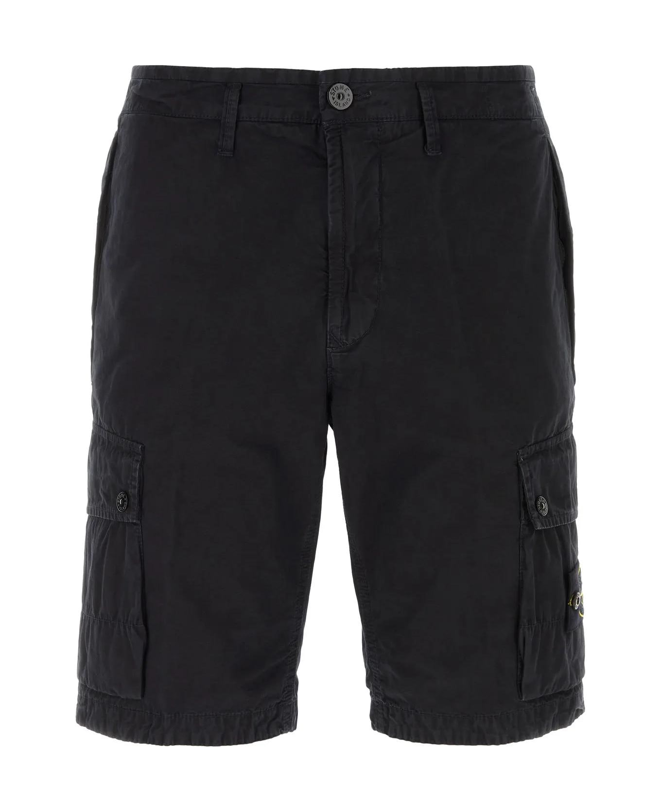 Stone Island Cotton Cargo Bermuda Shorts - Blue ショートパンツ