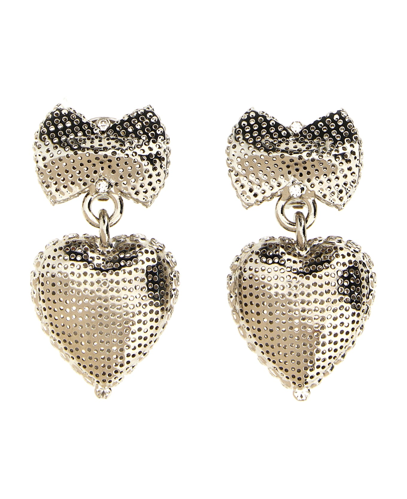 Alessandra Rich 'metal Heart' Earrings - Silver