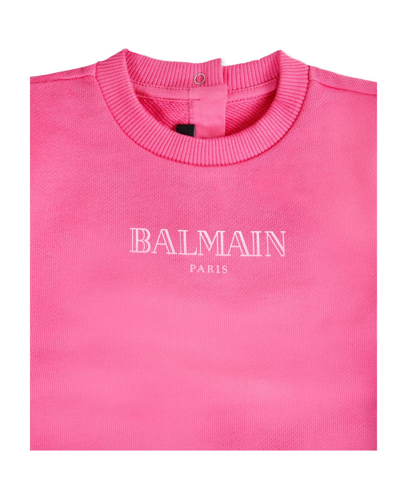 Balmain Pink Sweatshirt For Baby Girl With Logo - Pink