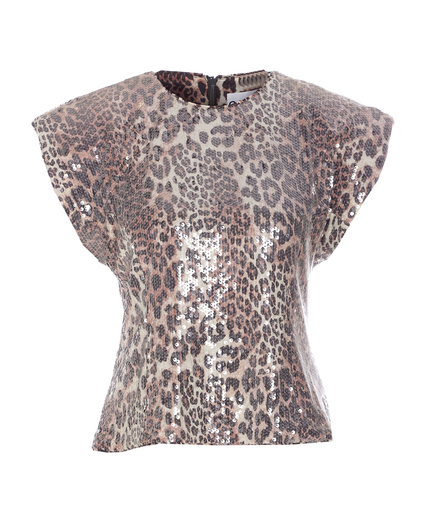 Ganni Printed Leopard Sequins T-shirt - MultiColour