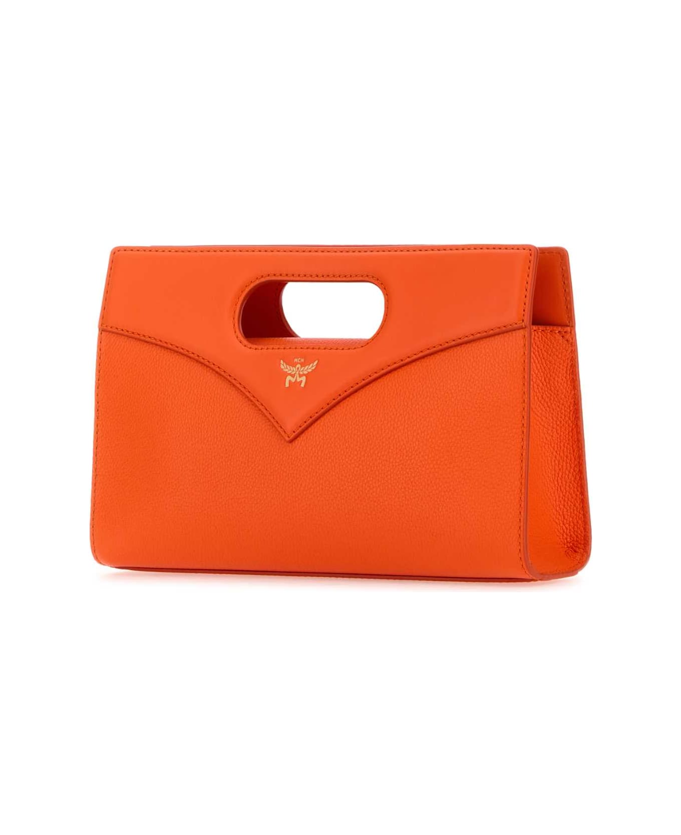 MCM Fluo Orange Leather Diamond Handbag - ORANGEADE クラッチバッグ
