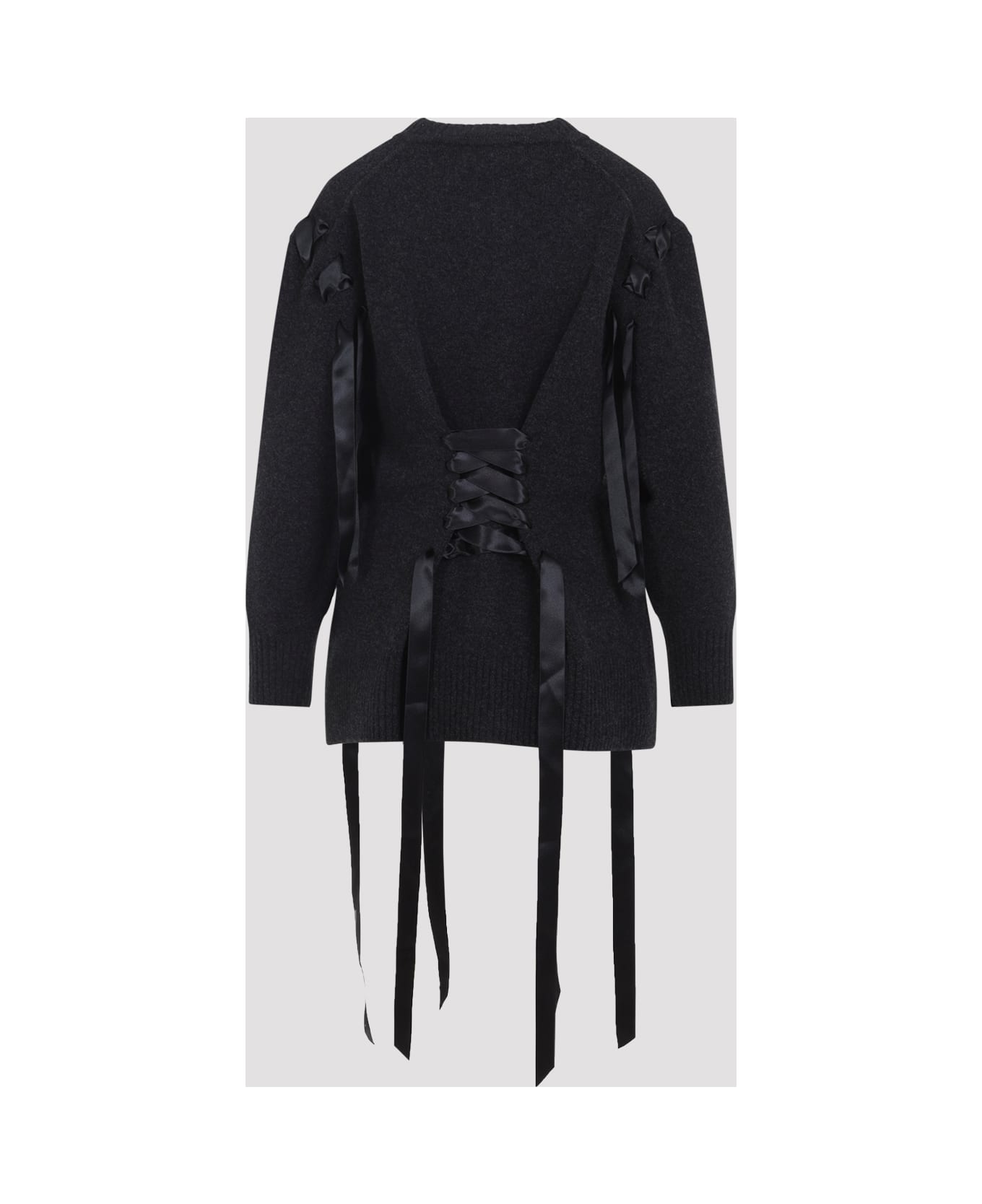Simone Rocha Sculpted Ribbon Corset Cardigan - Charcoal
