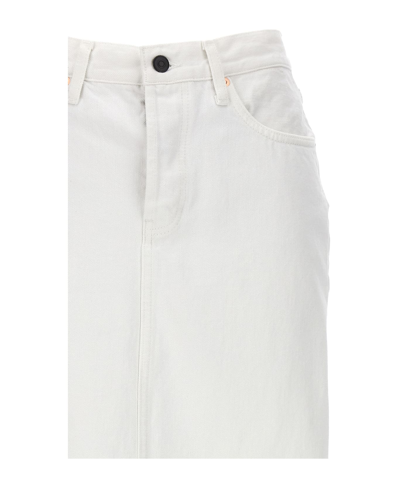WARDROBE.NYC Denim Midi Skirt - WHITE