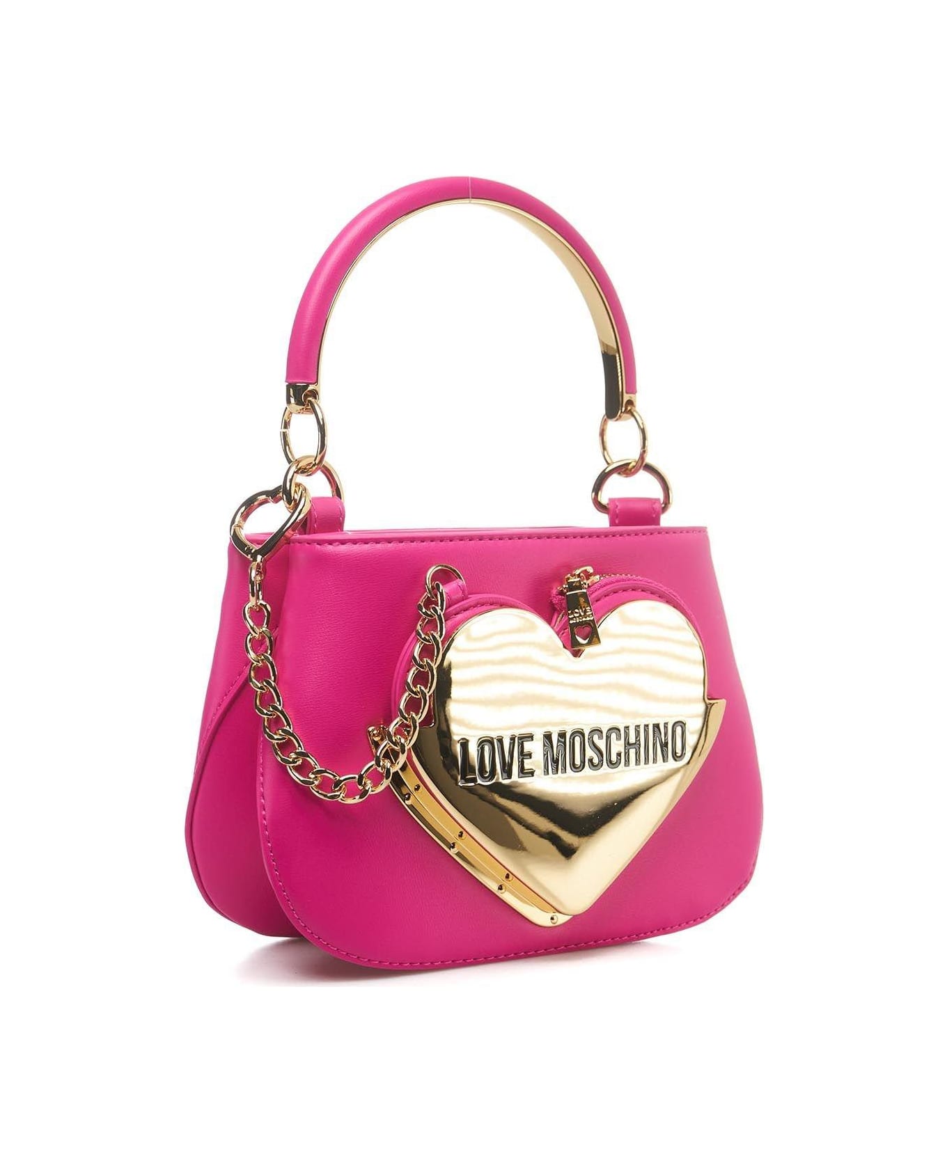 Love Moschino Logo Plaque Mini Tote Bag - Fucsia