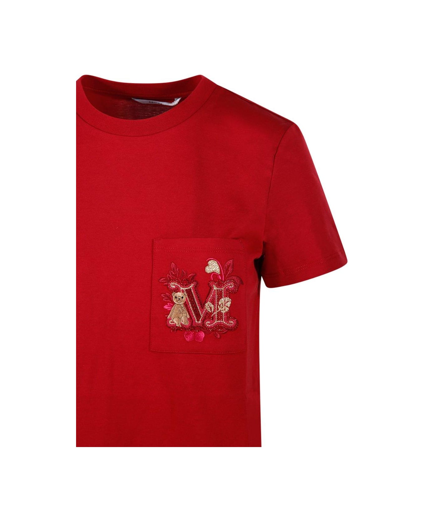 Max Mara Logo Embellished Crewneck T-shirt - Pink