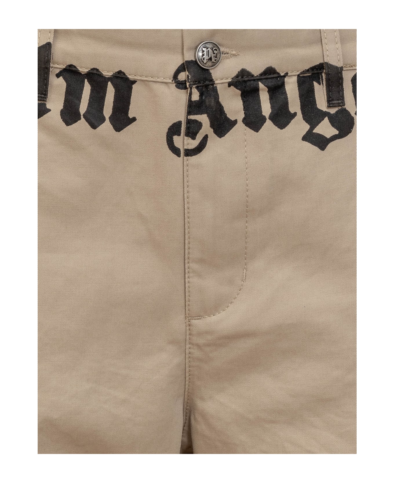 Palm Angels Chino Pants With Logo Branding - HAZELNUT OFF WHITE