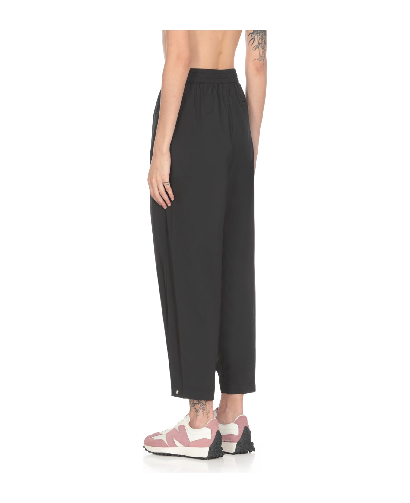 Herno Lightweight Drawstring Cropped Trousers - Black