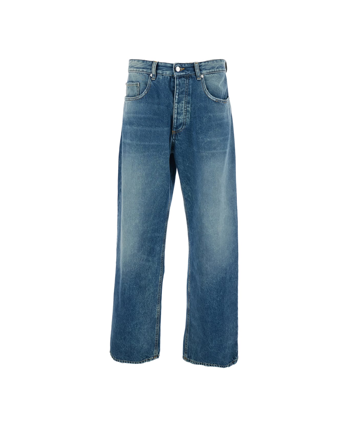 Icon Denim 
will
 Light-blue 5-pocket Jeans With Logo Patch In Cotton Denim Man - Light blue