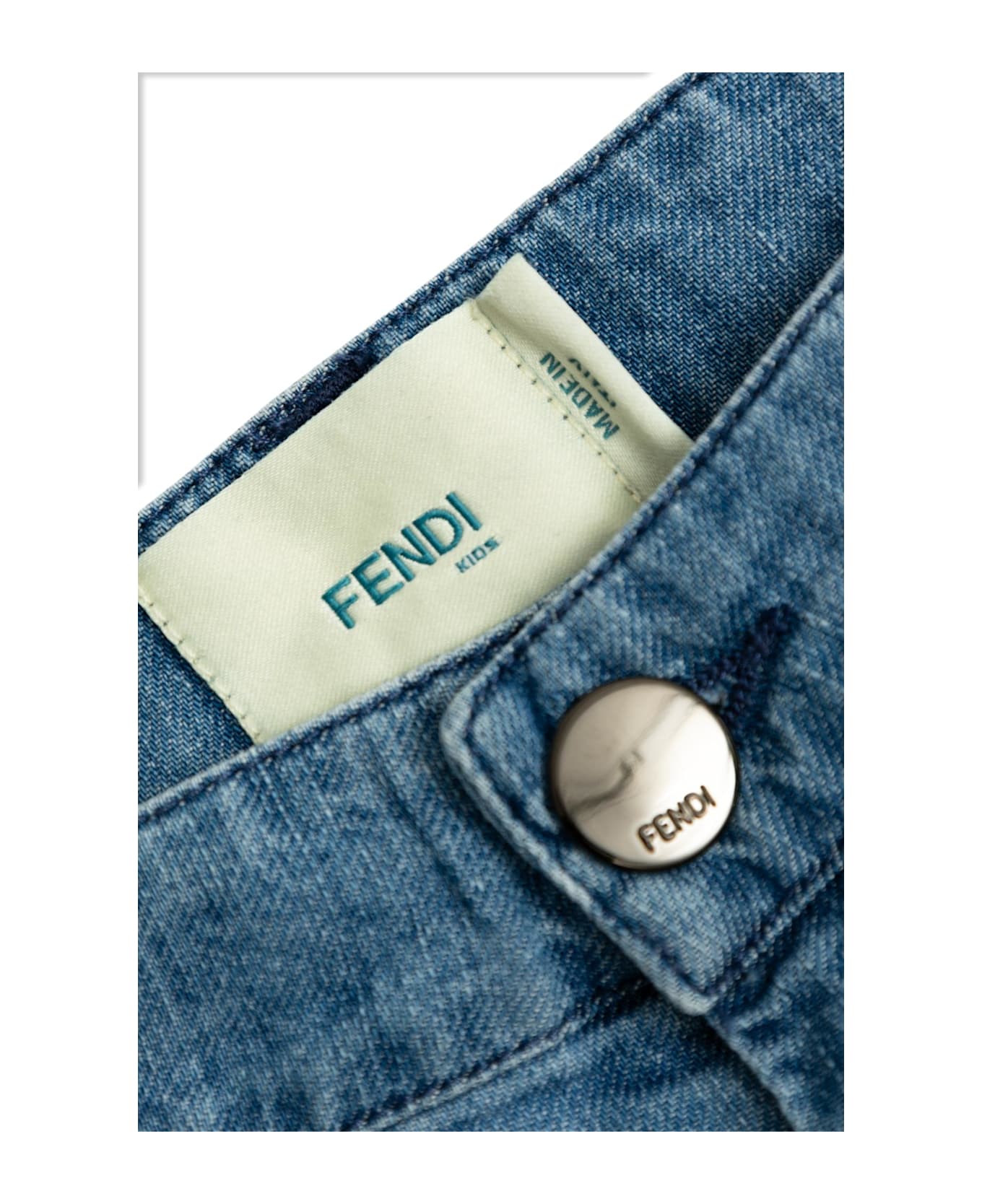 Fendi Kids Wide-leg Jeans - Blue