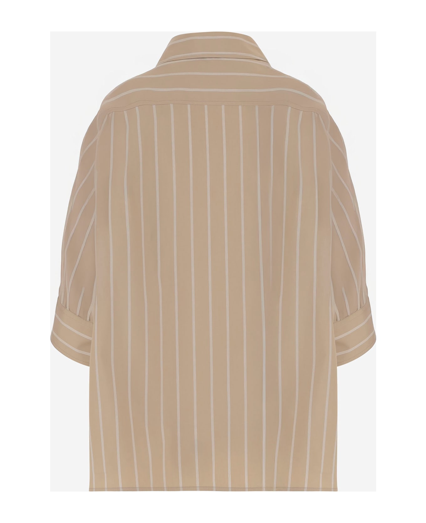Jil Sander Cotton Shirt With Striped Pattern - Beige