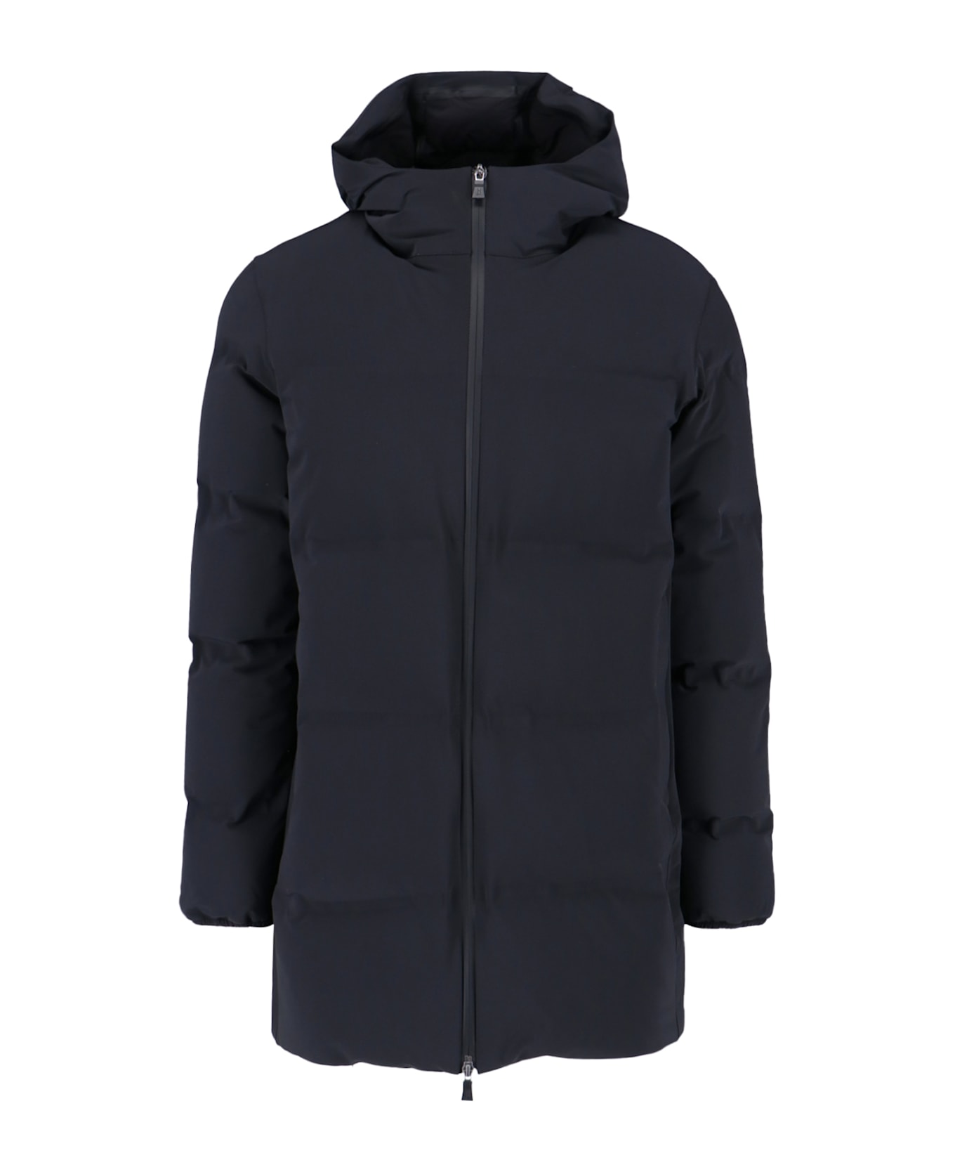Herno Logo Zip Coat - Black
