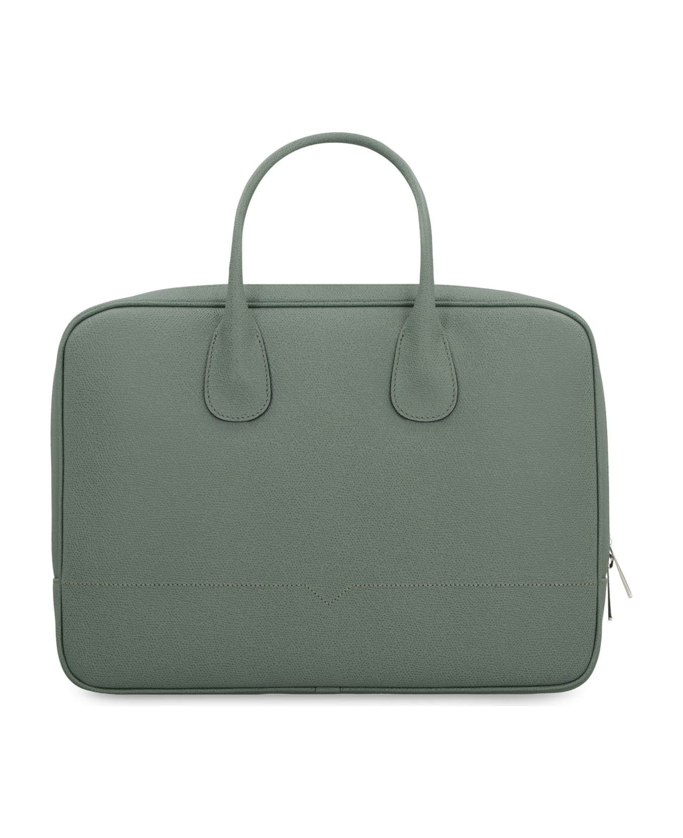 Valextra My Logo Leather Briefcase - green