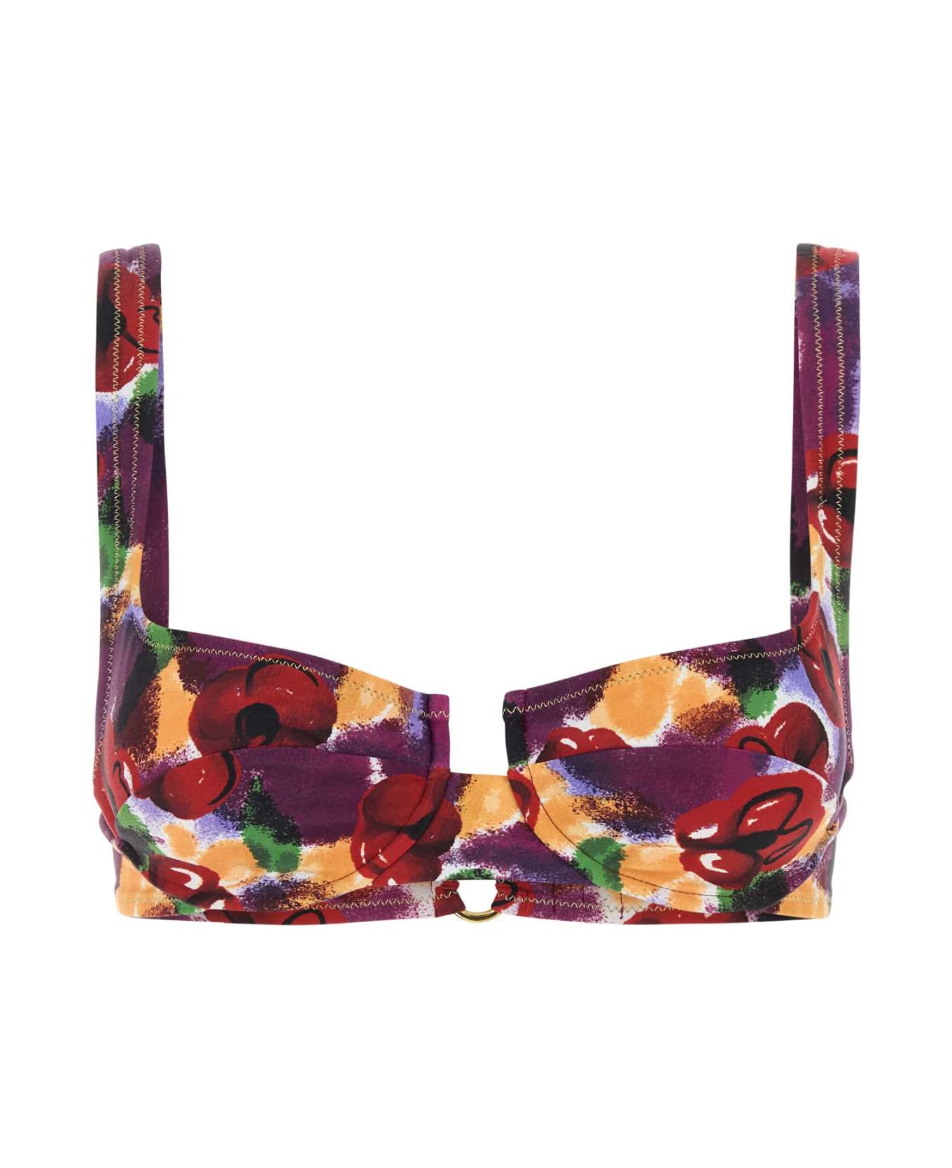 Reina Olga Printed Stretch Nylon Brigitte Bikini Top - PORTORAFAEL