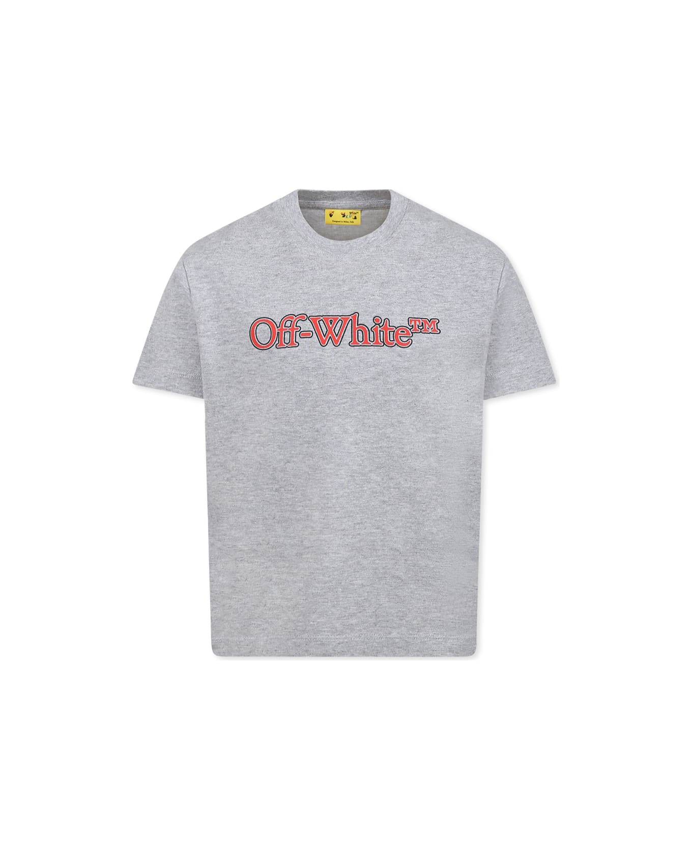 Off-White Grey T-shirt For Boy With Logo - Grey