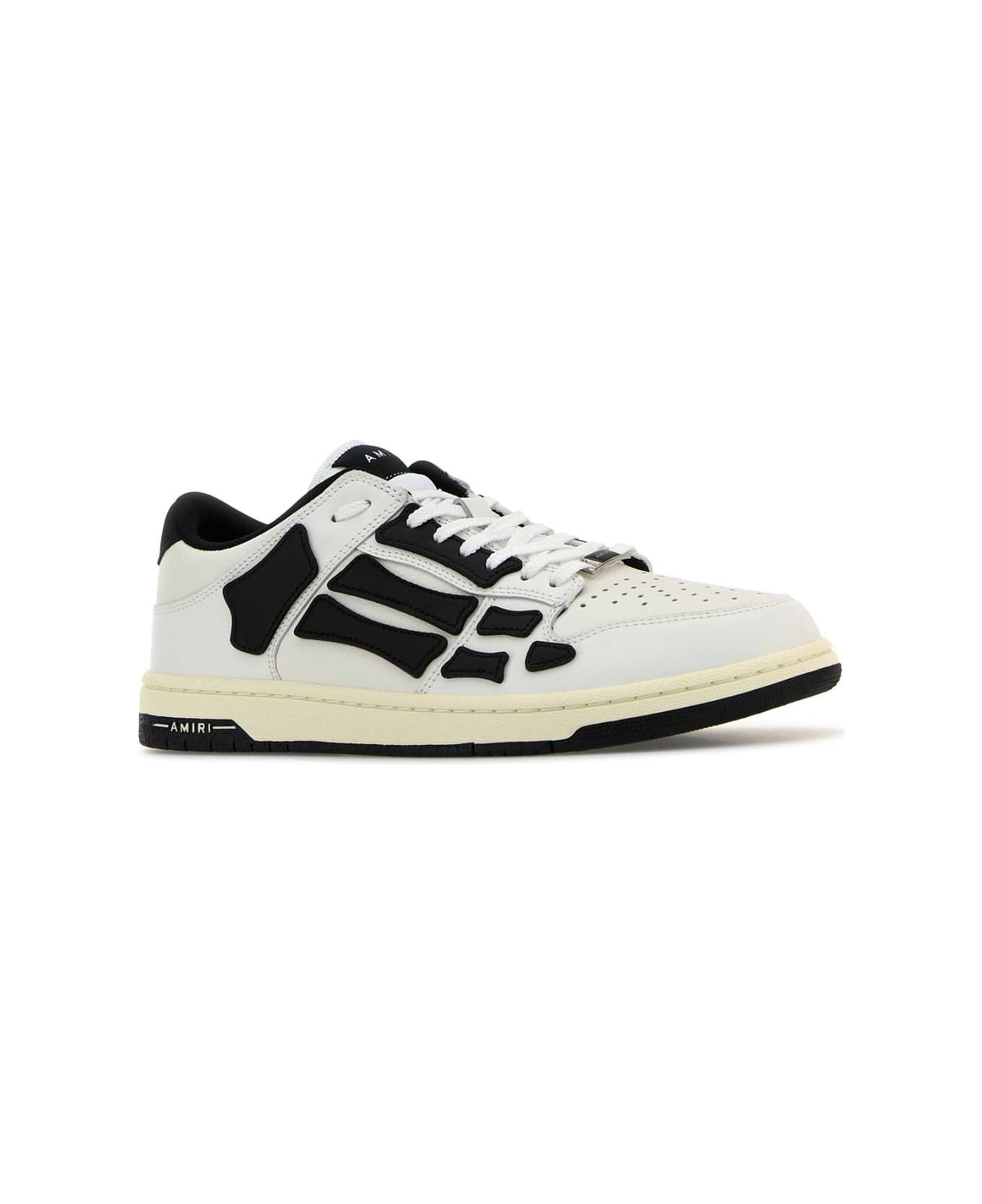 AMIRI Tow-tone Leather Skel Sneakers - WHITEBLACK
