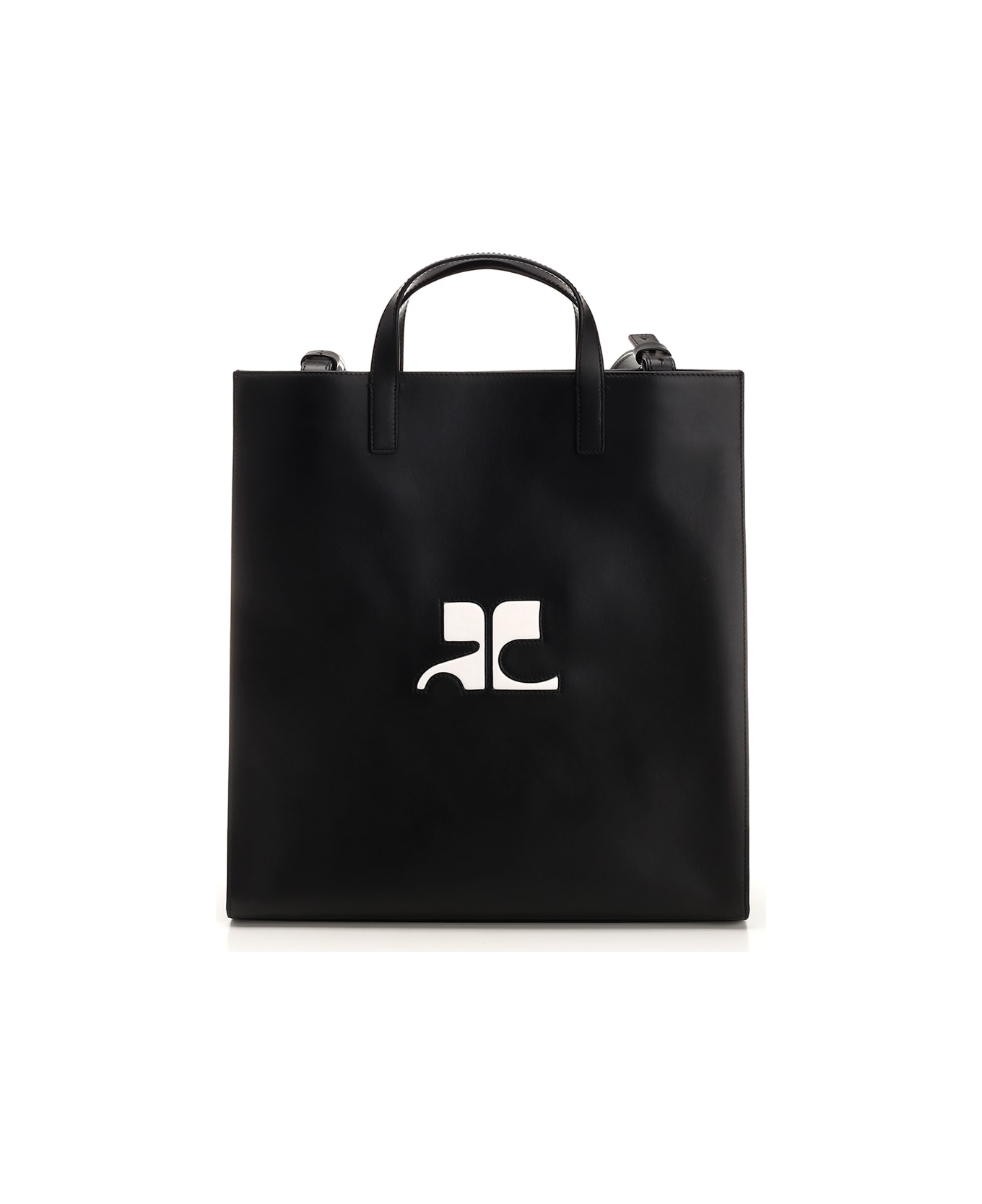 Courrèges 'heritage Tote' Bag In Black Calfskin - BLACK トートバッグ
