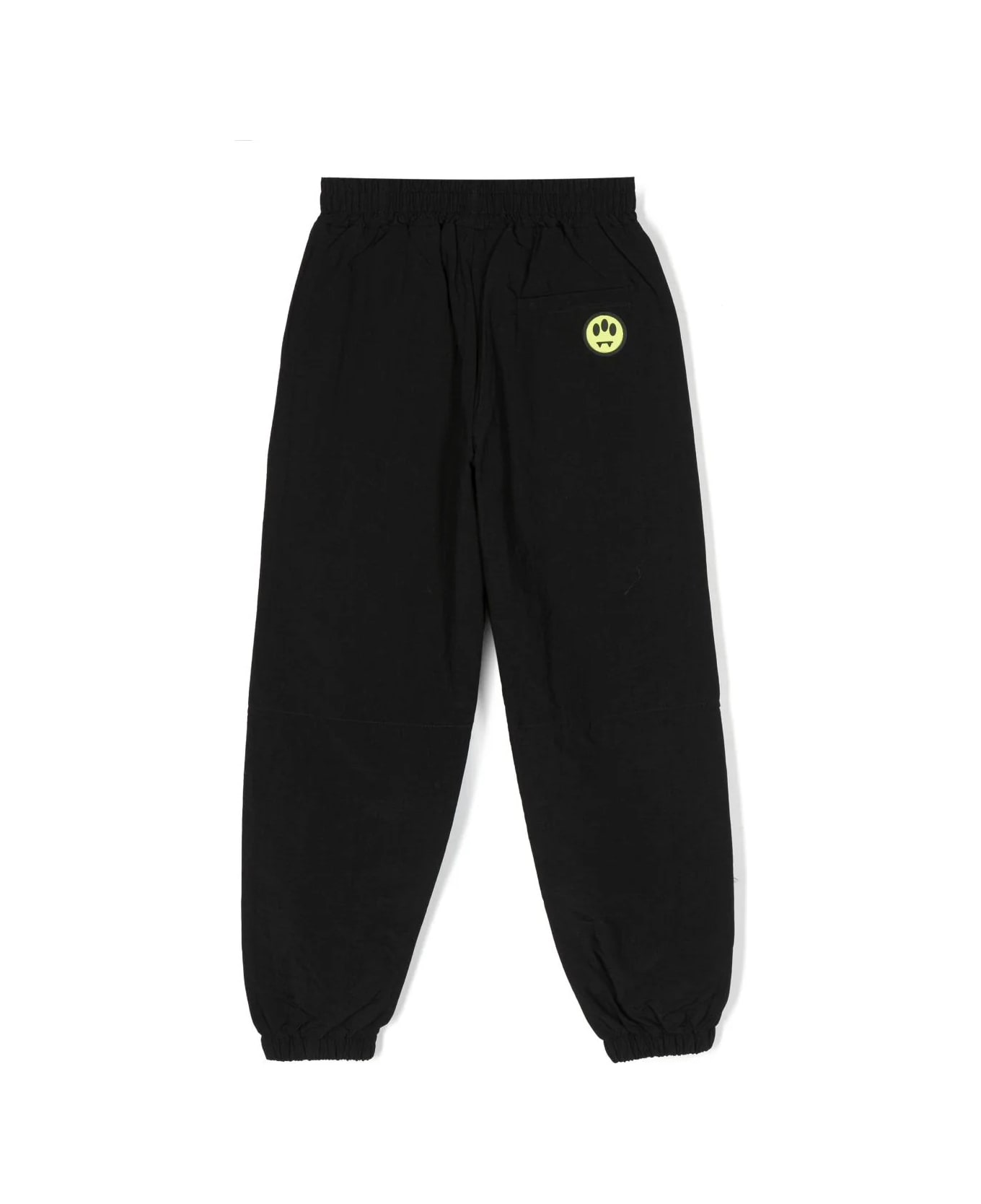 Barrow Black Technical Fabric Joggers With Tone Logo - Nero