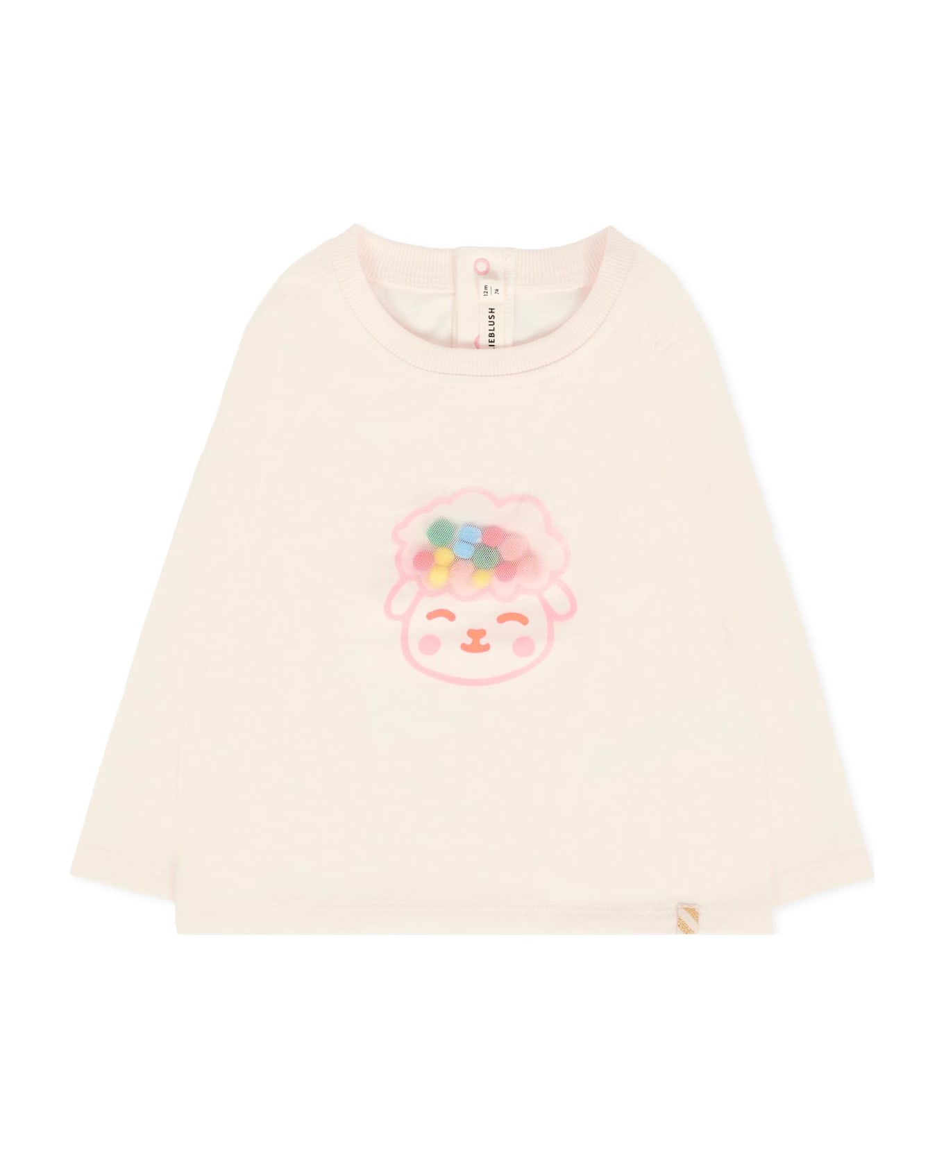 Billieblush Ivory T-shirt For Baby Girl With Sheep - Ivory