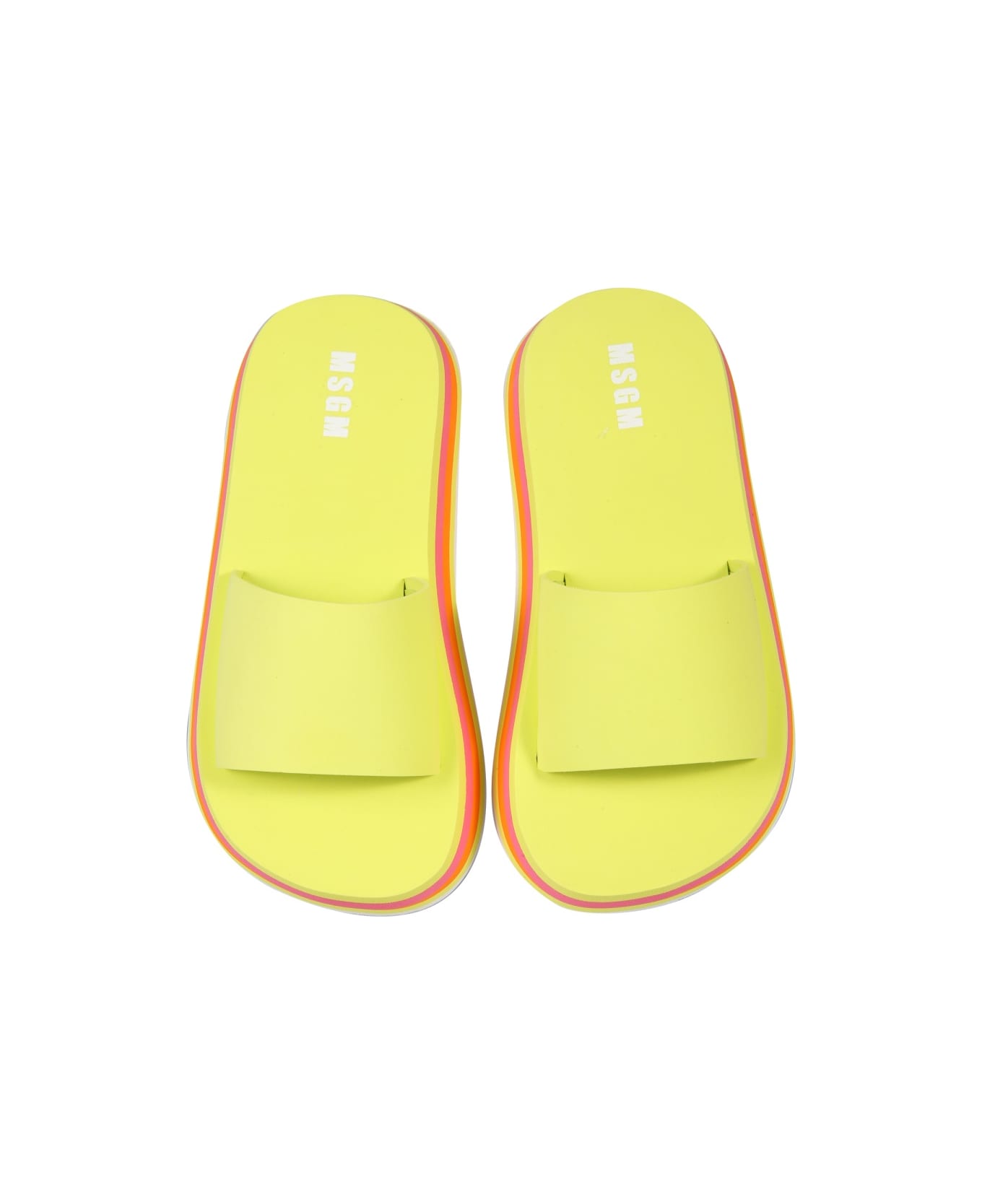MSGM Slide Platform Sandals - YELLOW